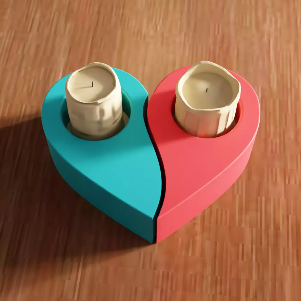 Heart Shape Tea Light Holder - 283 3D print model_0
