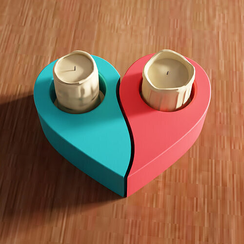 Heart Shape Tea Light Holder - 283 3D print model