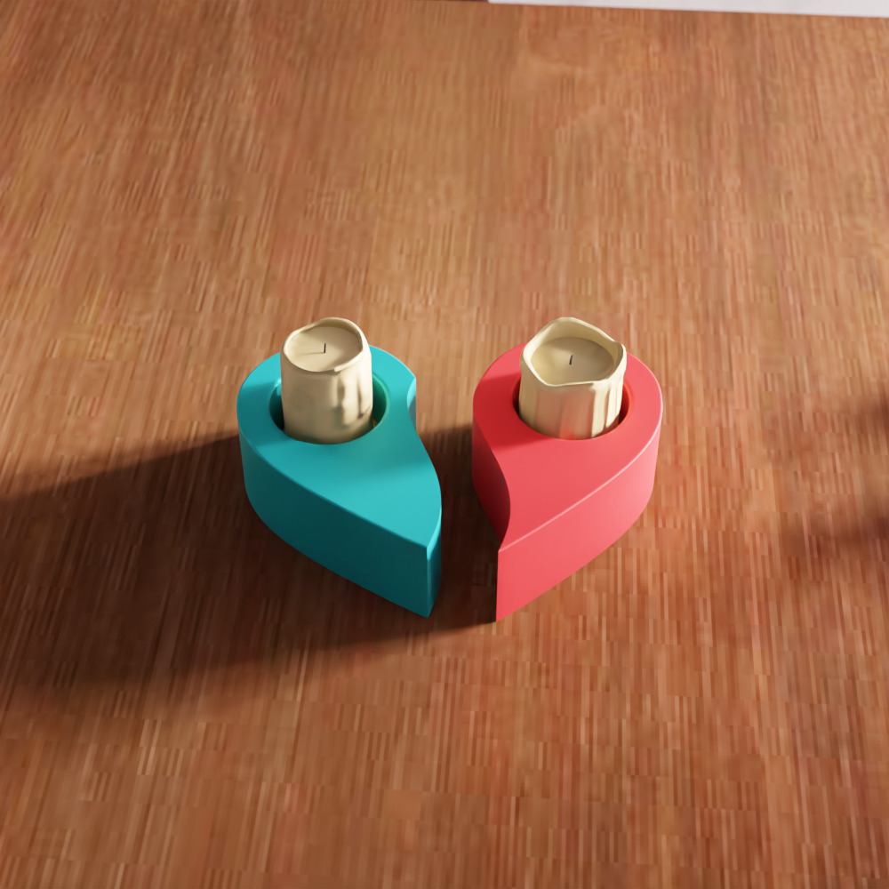 Heart Shape Tea Light Holder - 283 3D print model_3
