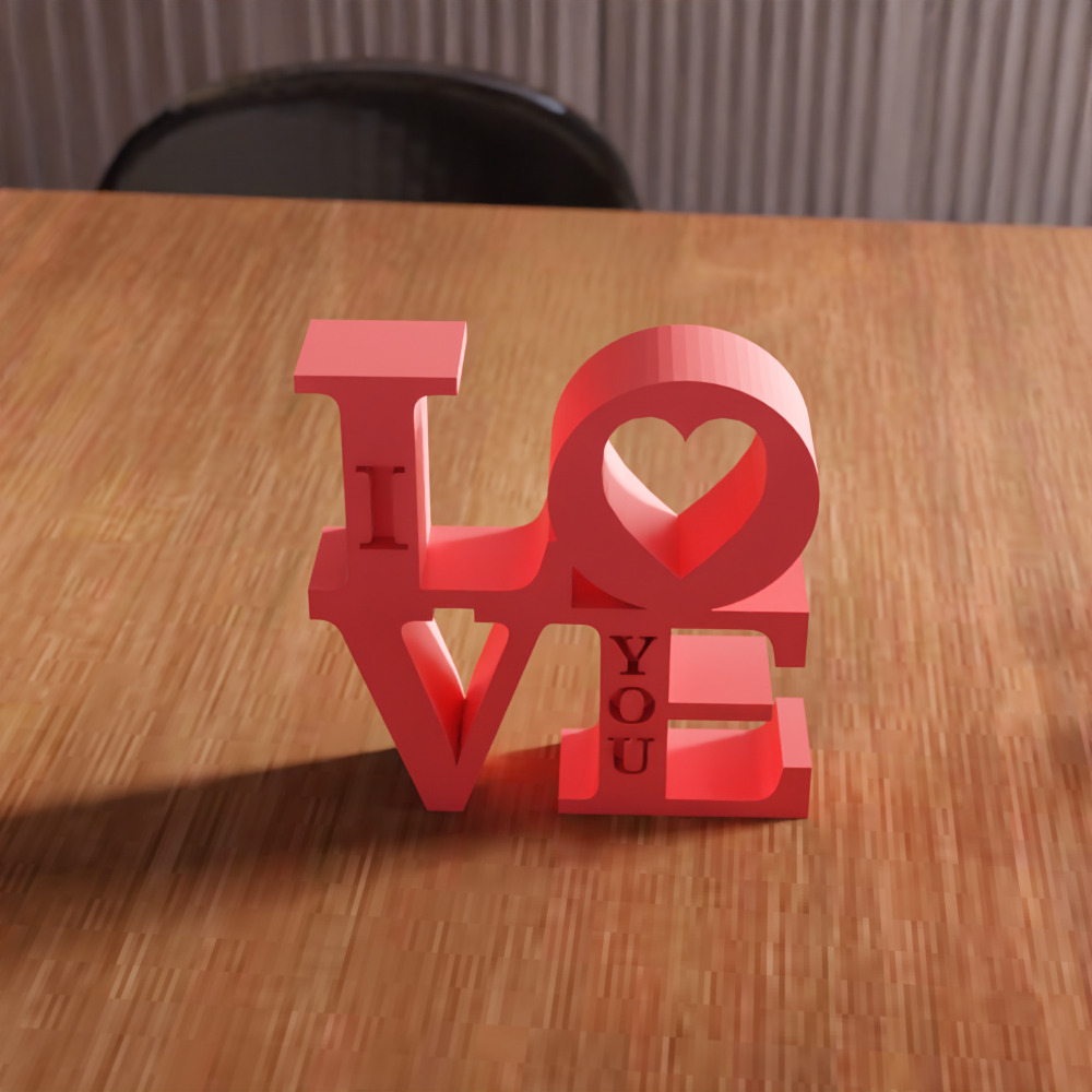 I Love You Text - 280 3D print model_4