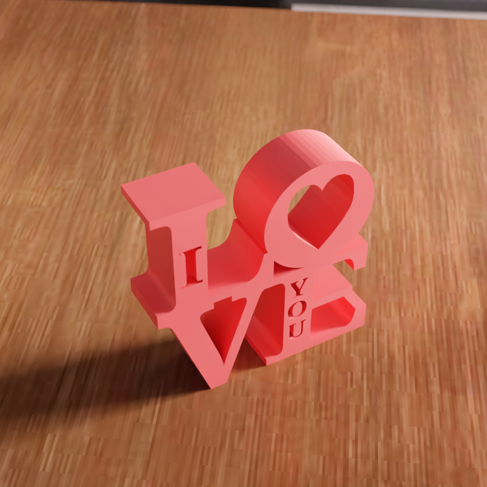 I Love You Text - 280 3D print model_7