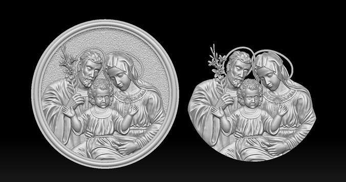 Holy Family Pendant 3D print model