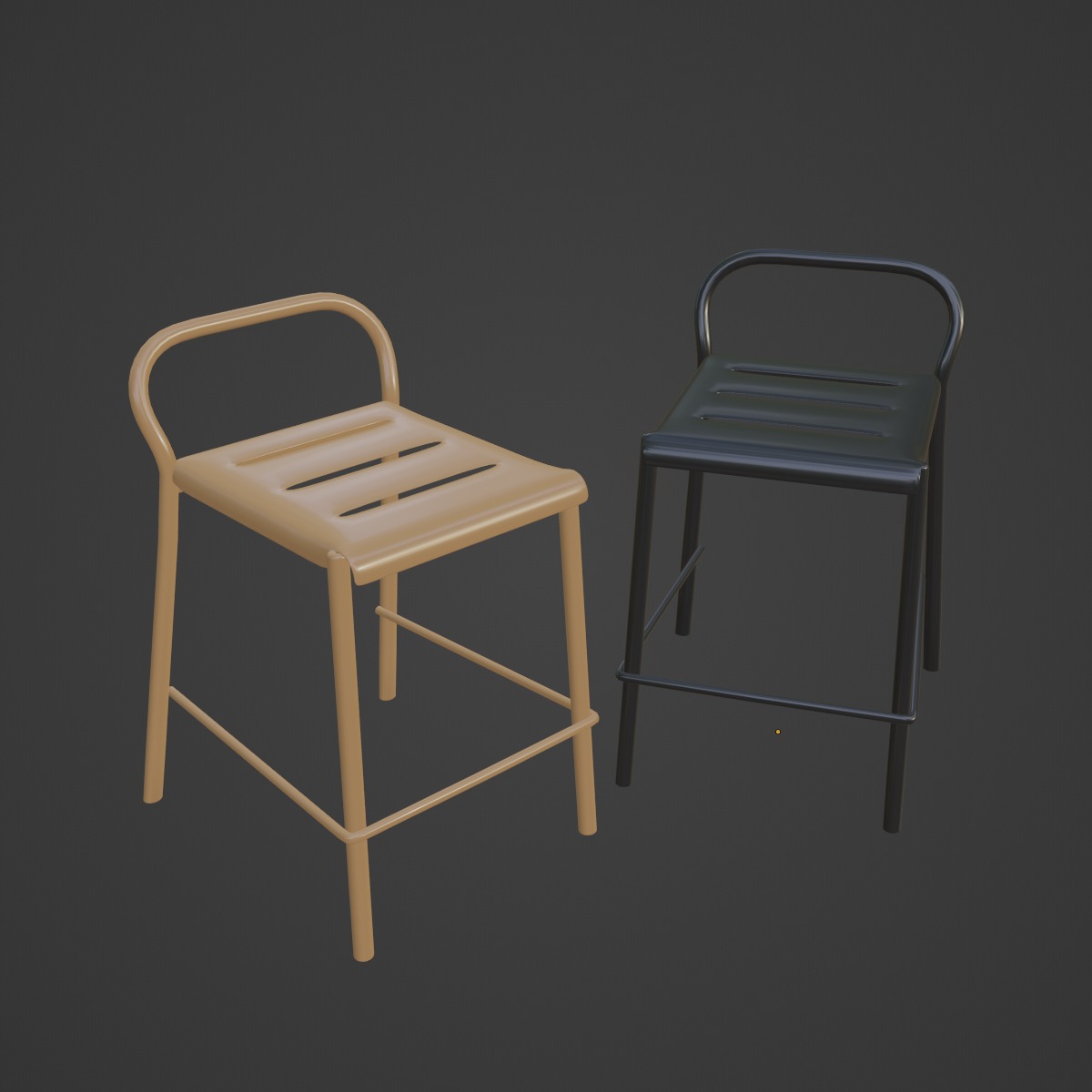 Modern Stool B 04 3D model_6