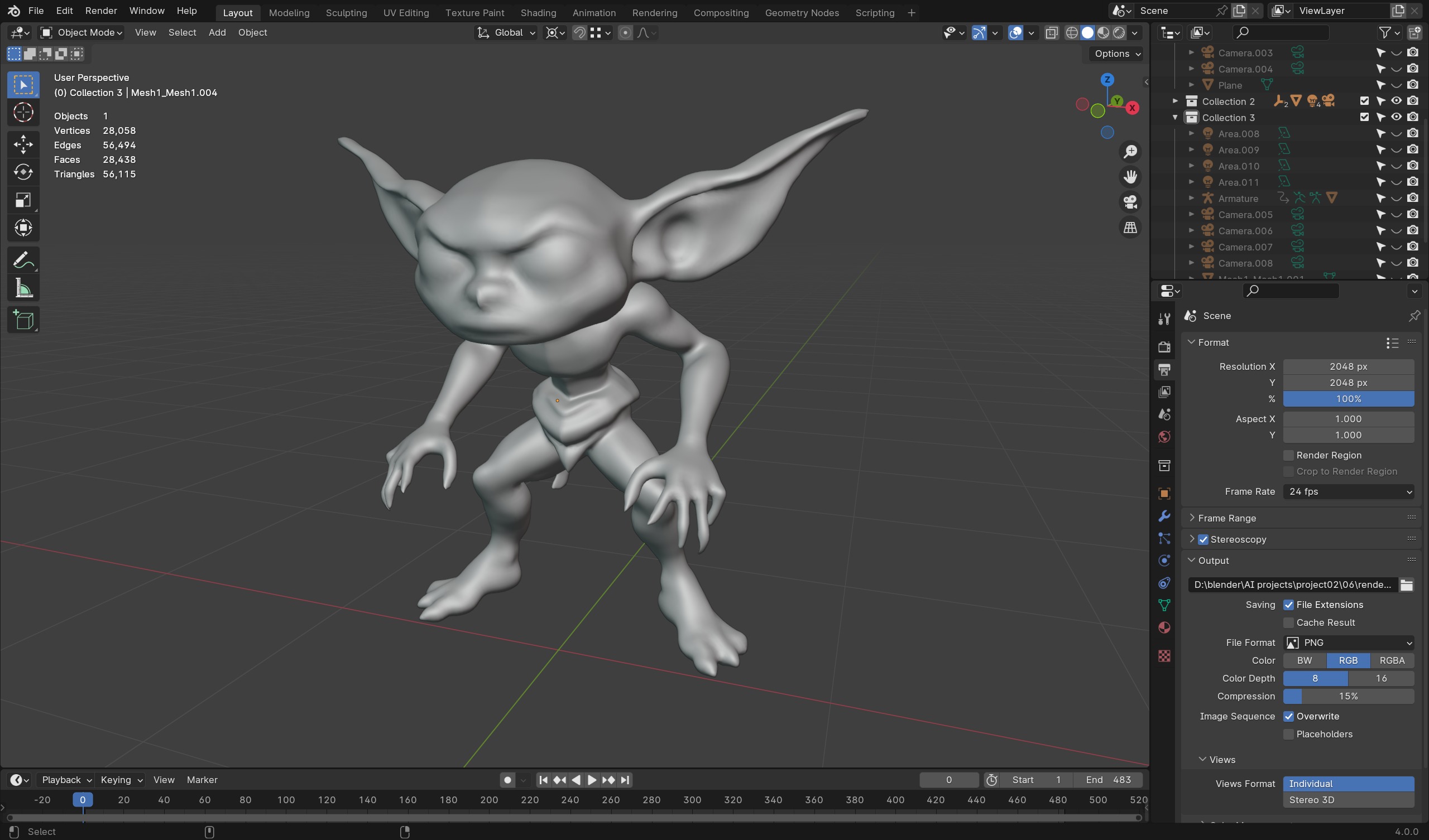 Sand Goblin - Game-Ready Character Low-poly 3D model_6