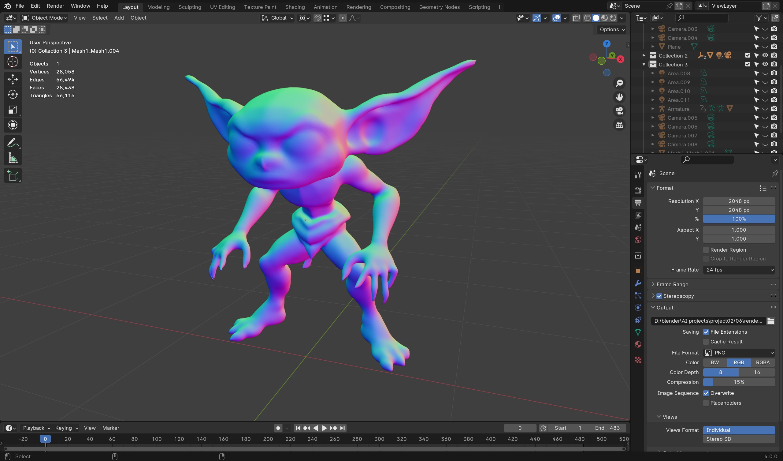 Sand Goblin - Game-Ready Character Low-poly 3D model_8