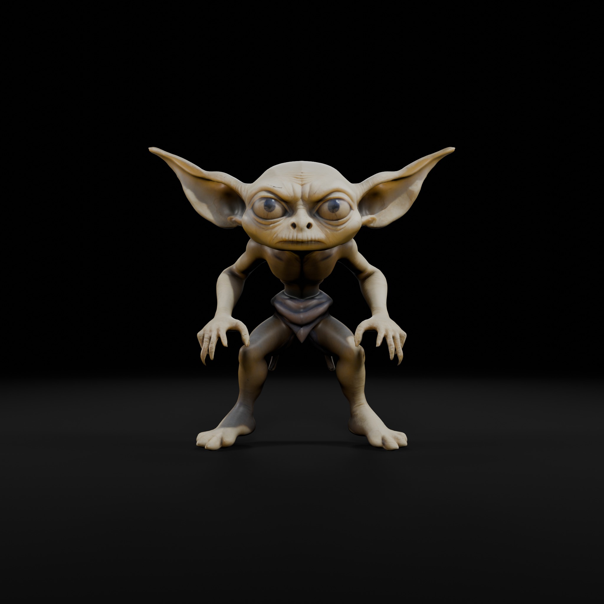 Sand Goblin - Game-Ready Character Low-poly 3D model_1