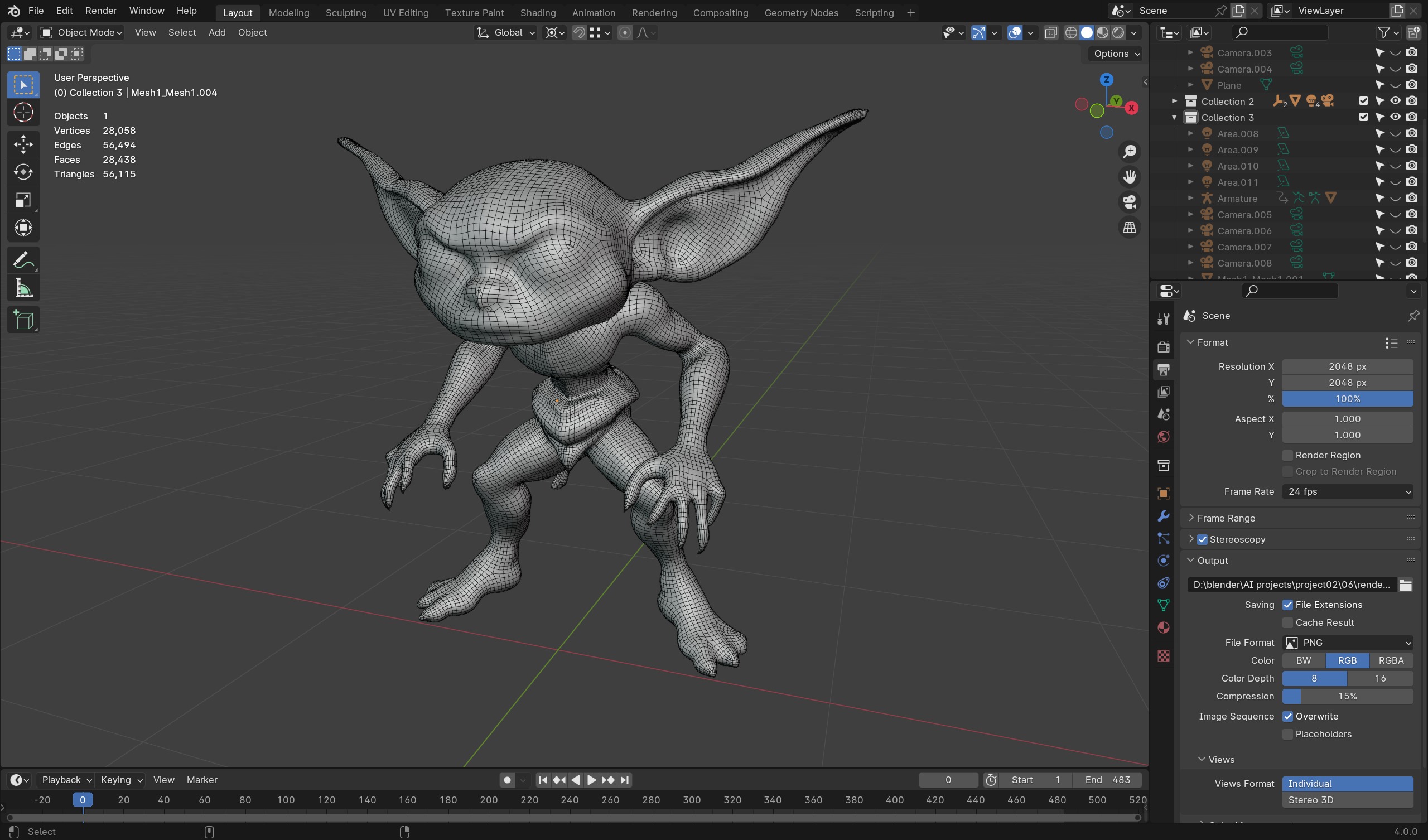 Sand Goblin - Game-Ready Character Low-poly 3D model_7