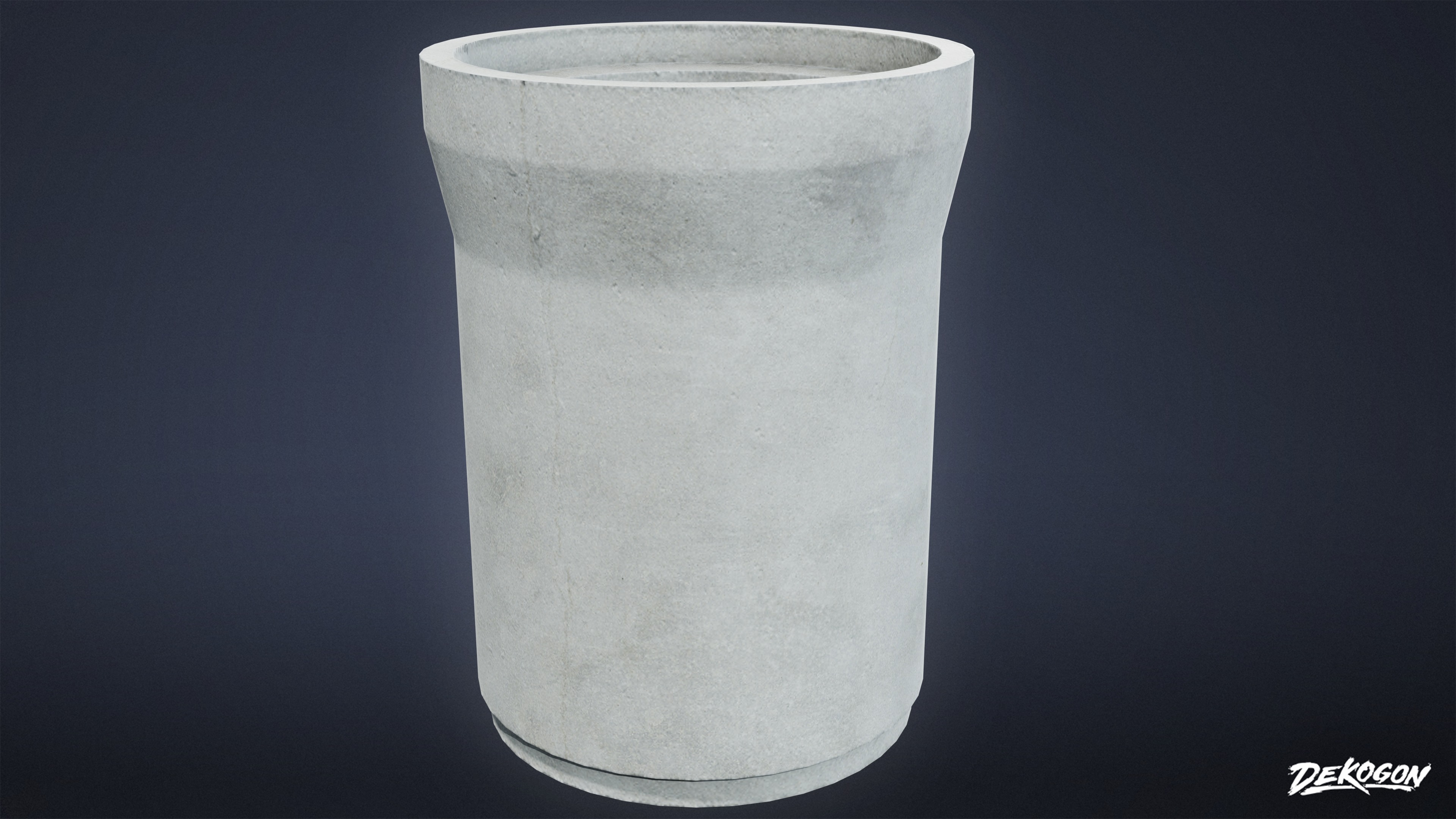 CONSTRUCTION - Large Concrete Pipe 01 - LOW POLY Low-poly 3D model_3