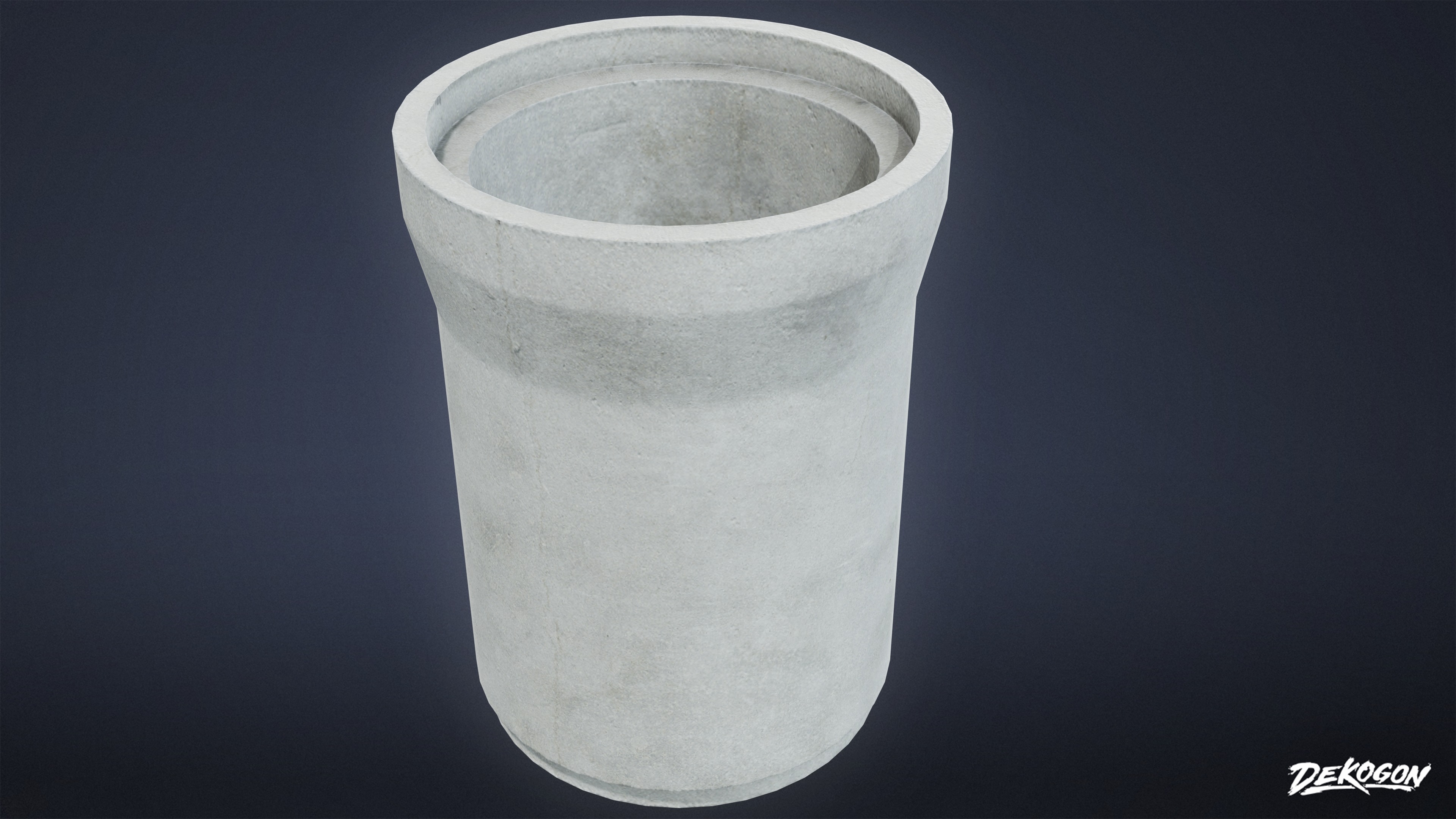 CONSTRUCTION - Large Concrete Pipe 01 - LOW POLY Low-poly 3D model_5