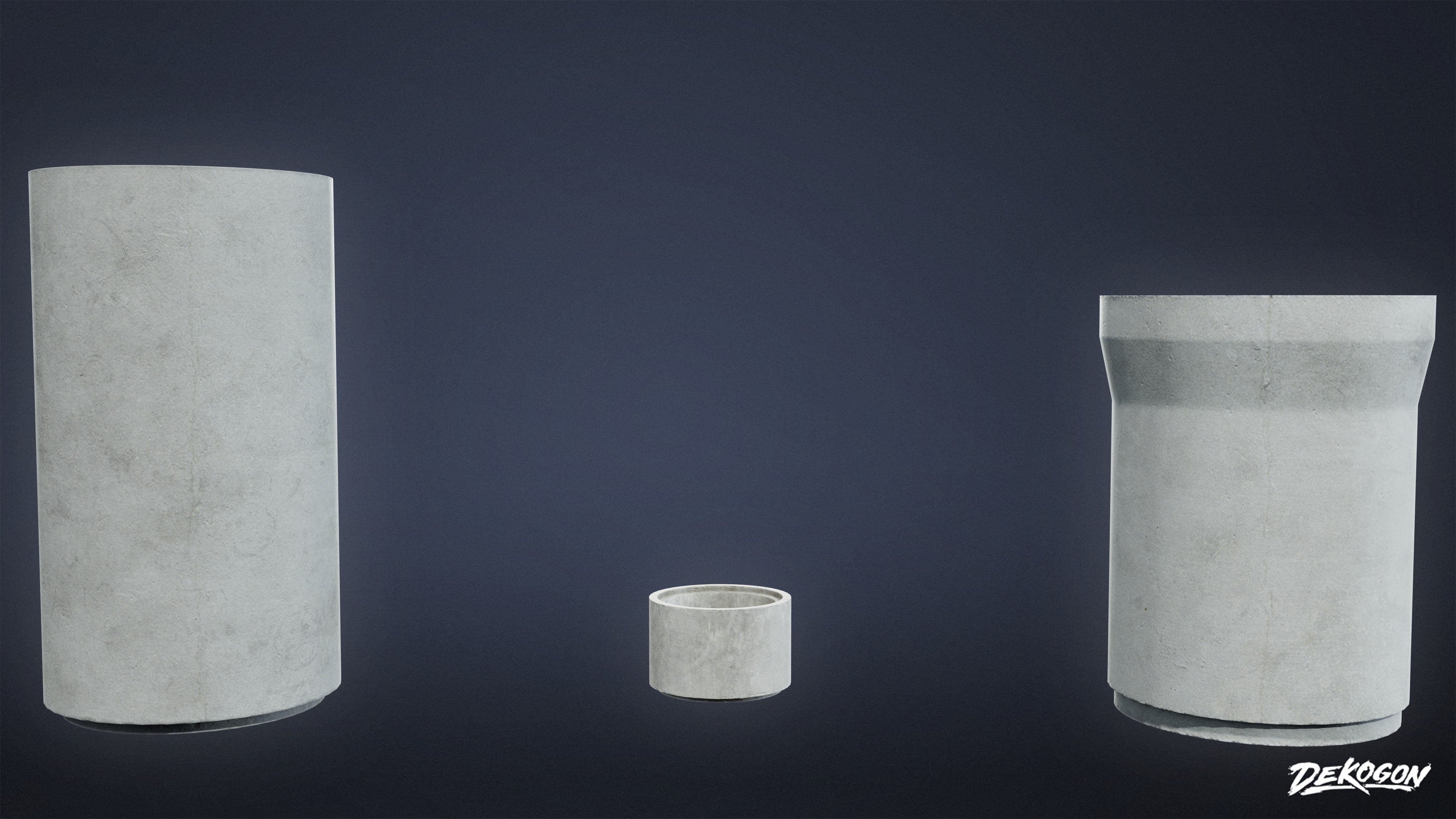 CONSTRUCTION - Large Concrete Pipe 01 - LOW POLY Low-poly 3D model_1