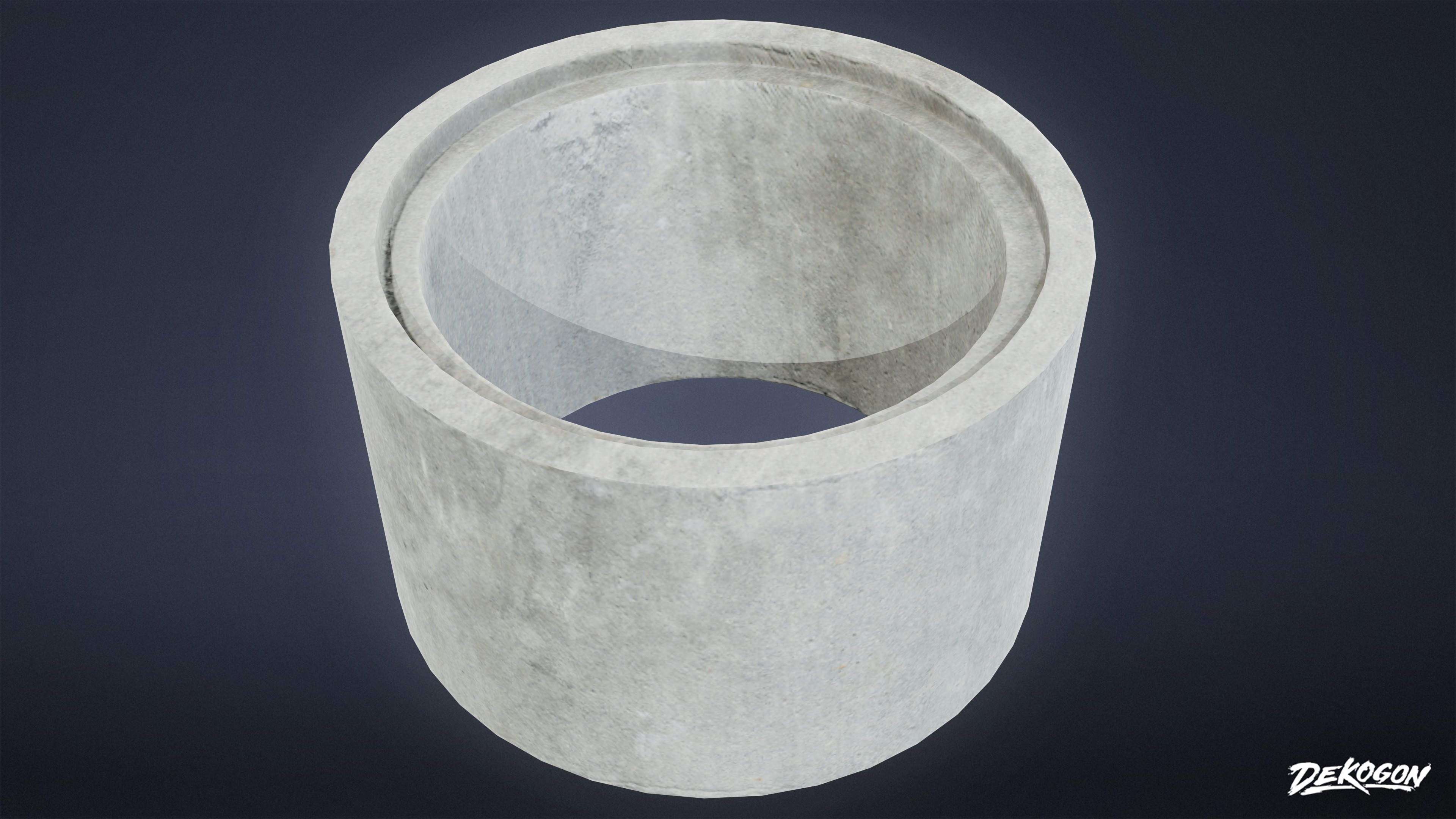 CONSTRUCTION - Large Concrete Pipe 01 - LOW POLY Low-poly 3D model_6
