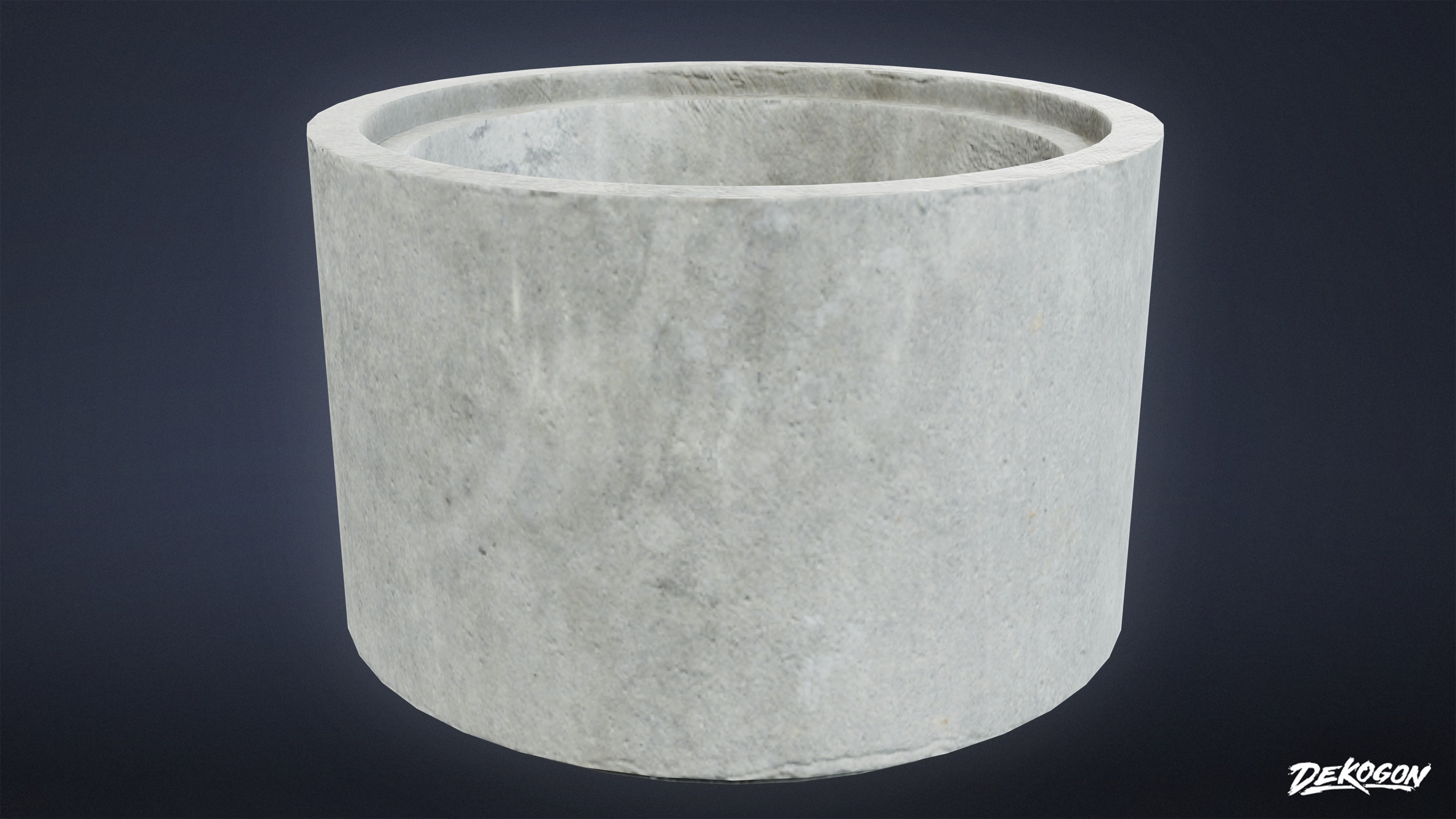 CONSTRUCTION - Large Concrete Pipe 01 - LOW POLY Low-poly 3D model_2