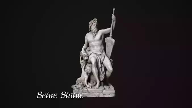 Seine Statue Low-poly 3D model