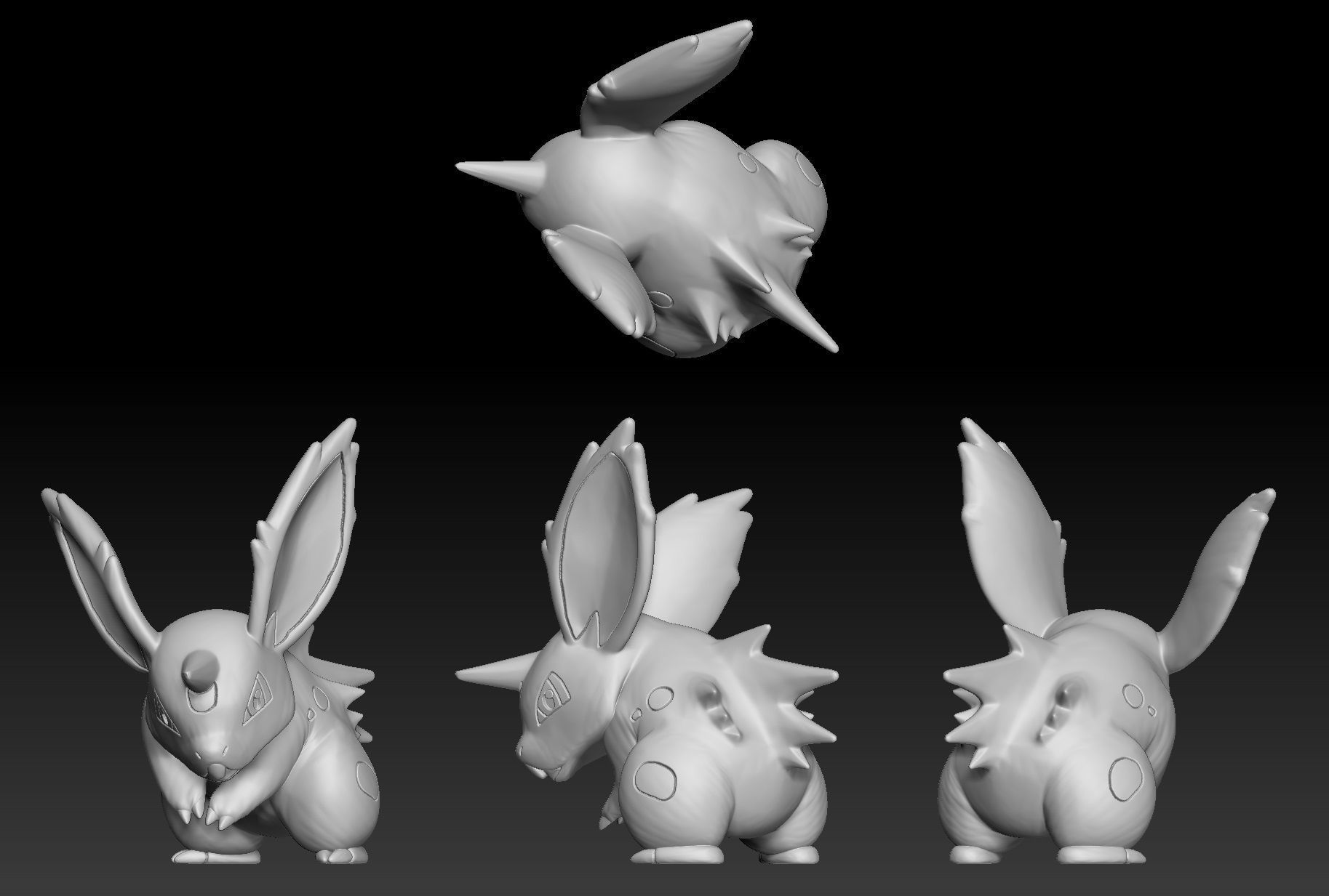 Pokemon NidoranM Nidorino Nidoking 3D print model_1