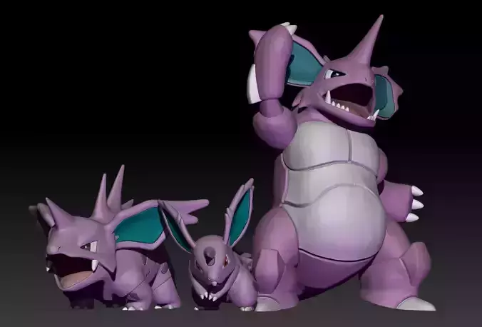Pokemon NidoranM Nidorino Nidoking