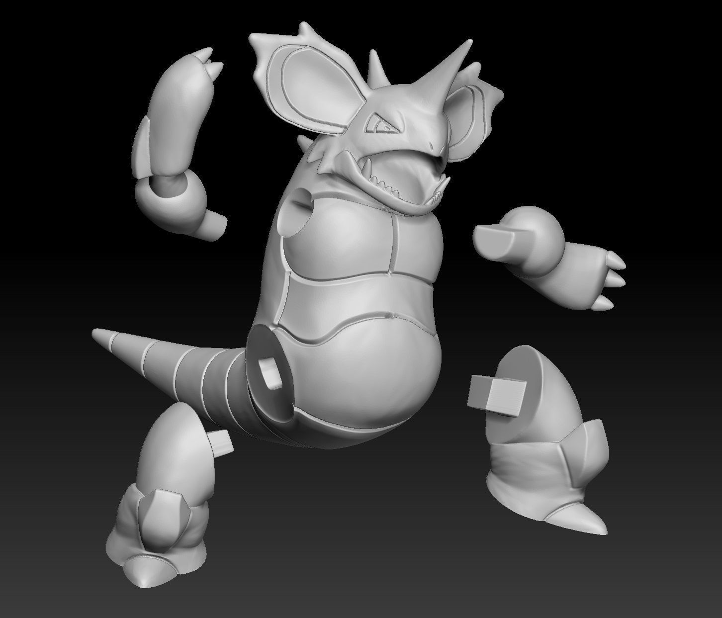 Pokemon NidoranM Nidorino Nidoking 3D print model_4