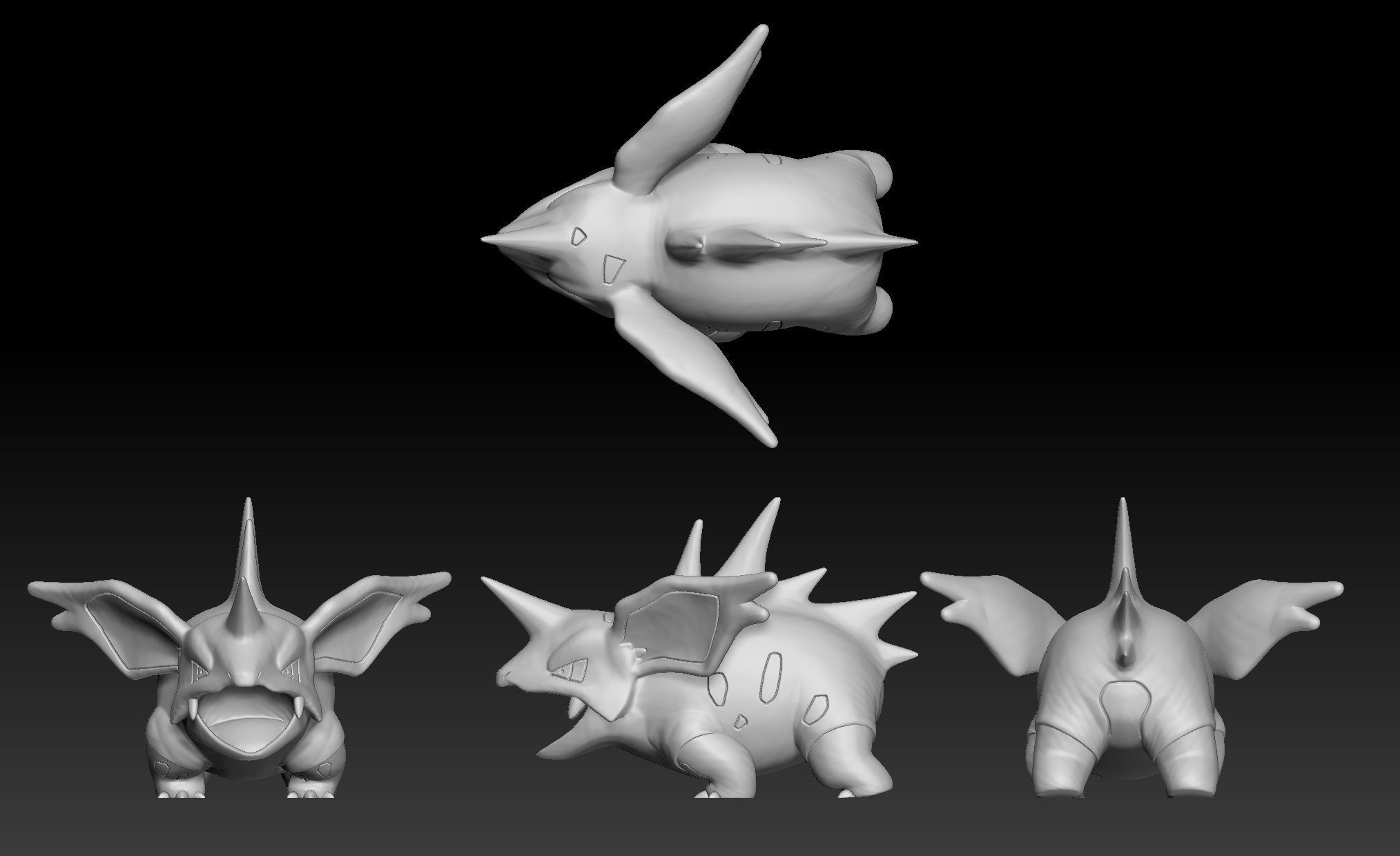 Pokemon NidoranM Nidorino Nidoking 3D print model_2