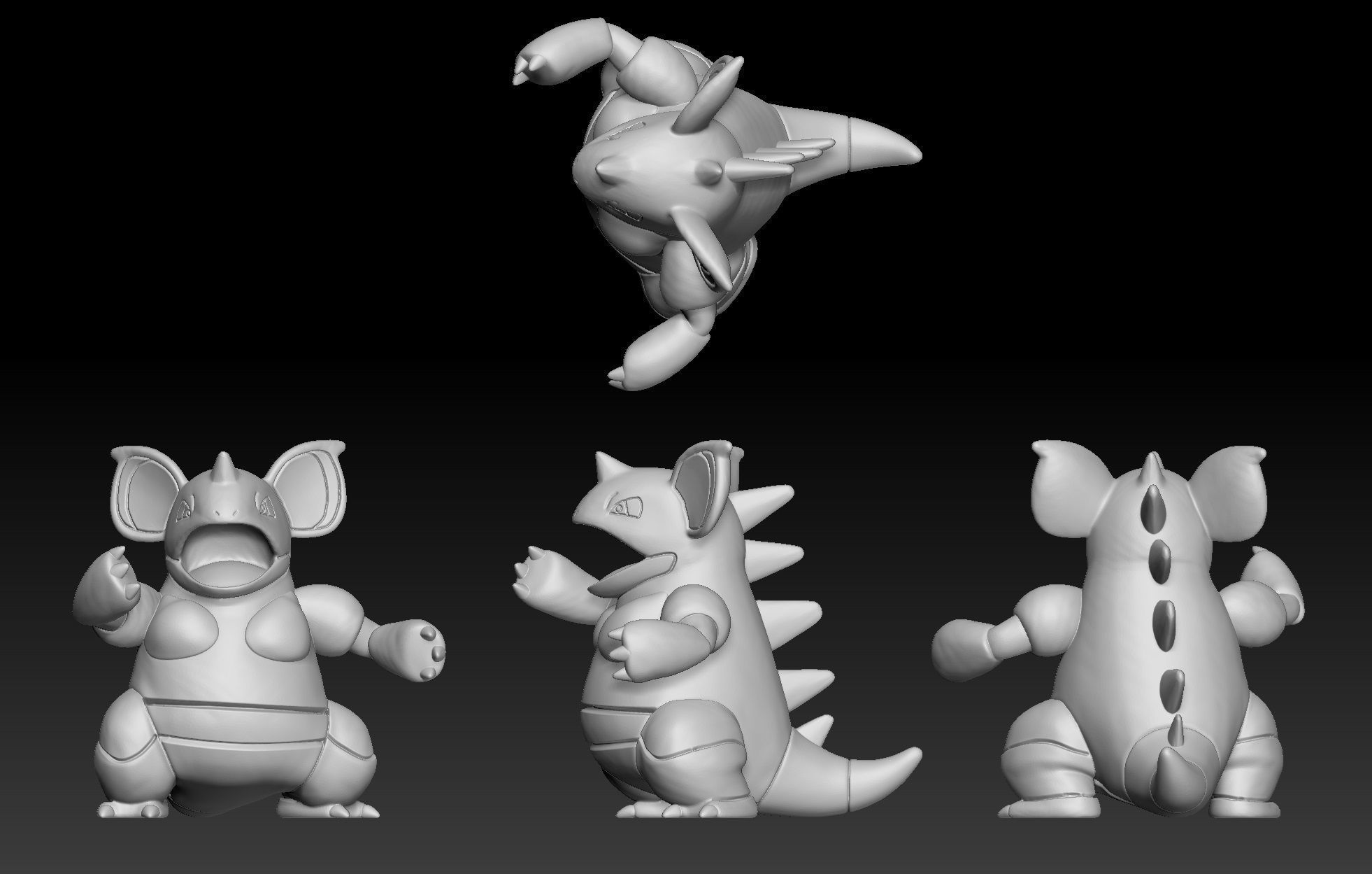 Pokemon NidoranF Nidorina Nidoqueen 3D print model_3