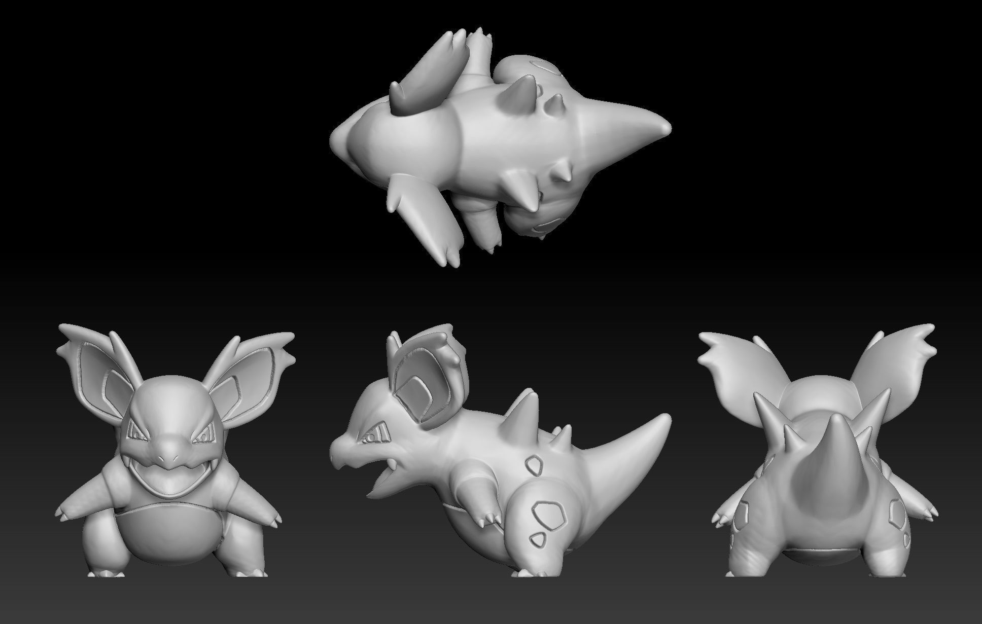 Pokemon NidoranF Nidorina Nidoqueen 3D print model_2