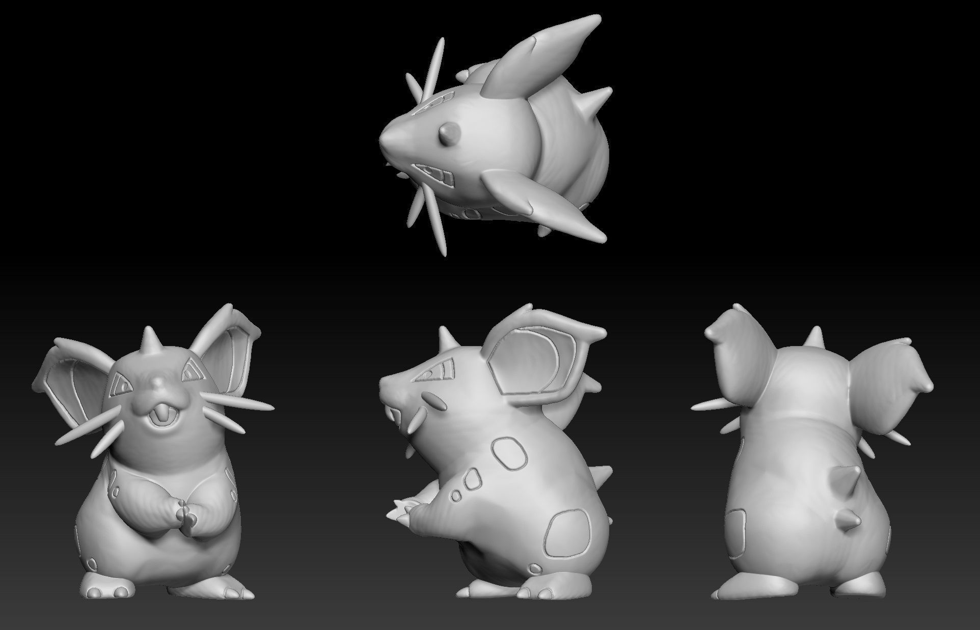 Pokemon NidoranF Nidorina Nidoqueen 3D print model_1