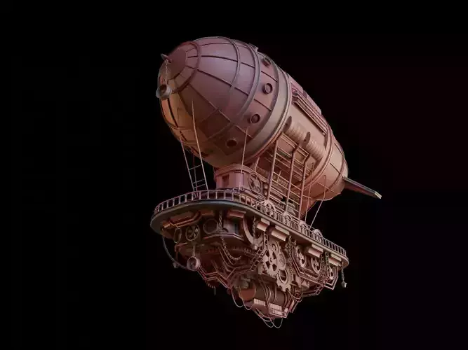 Steampunk Aircraft 3D Model
