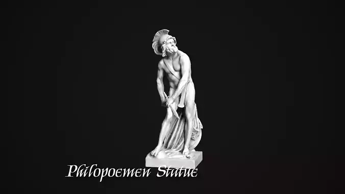 Philopoemen Statue Low-poly 3D model