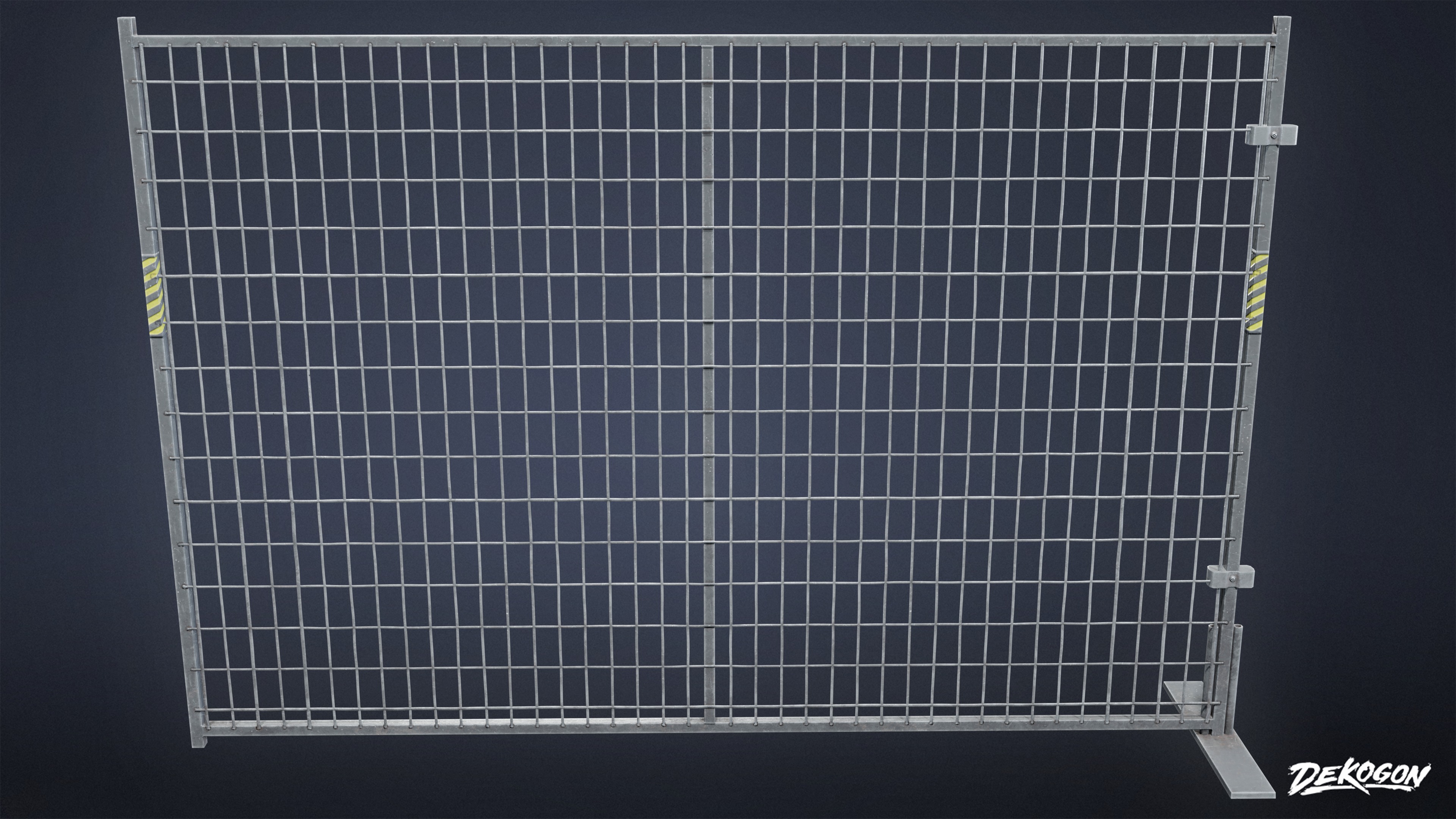 CONSTRUCTION - Metal Temporary Fence 01 - LOW POLY Low-poly 3D model_3