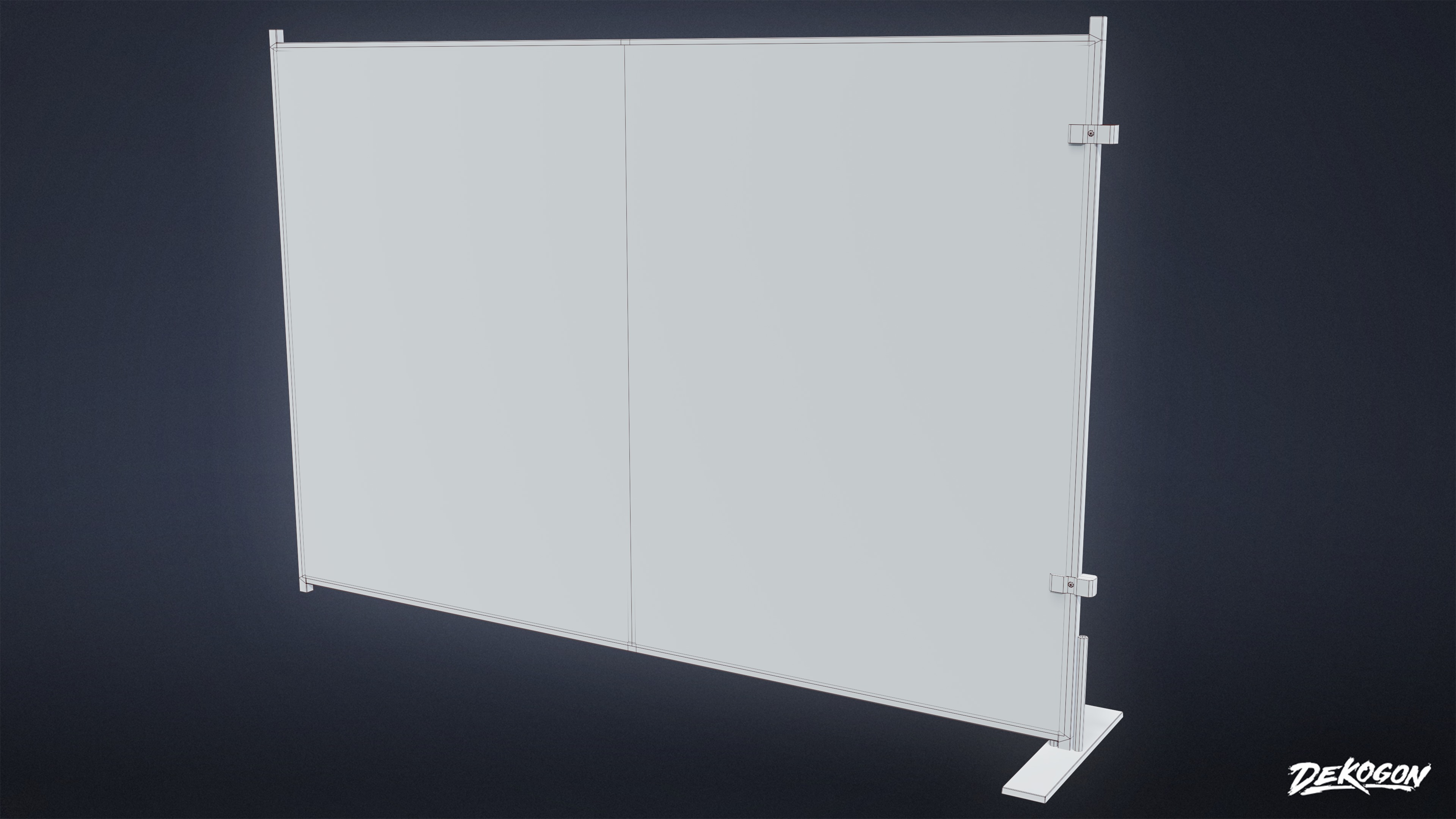 CONSTRUCTION - Metal Temporary Fence 01 - LOW POLY Low-poly 3D model_7