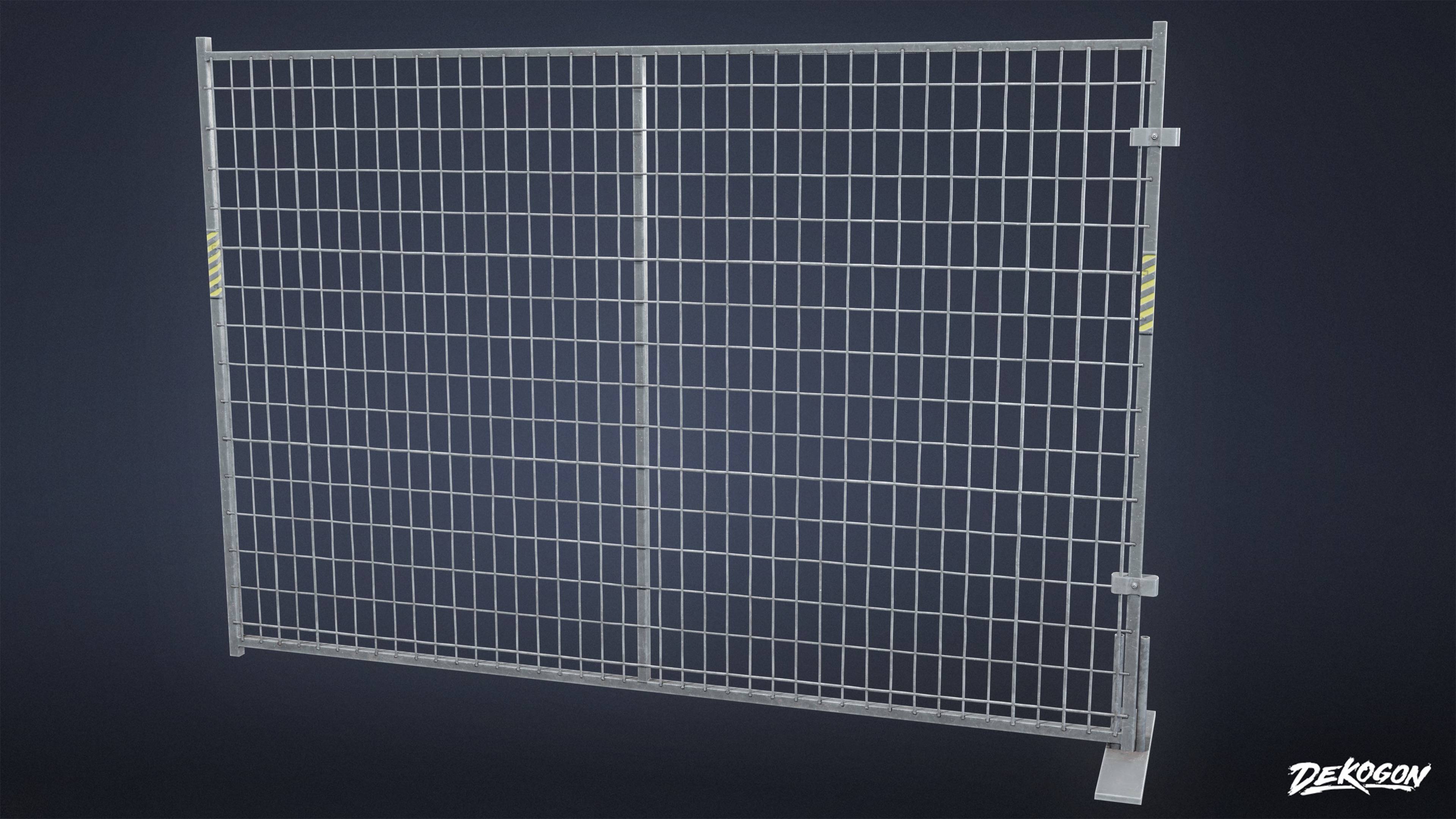 CONSTRUCTION - Metal Temporary Fence 01 - LOW POLY Low-poly 3D model_1