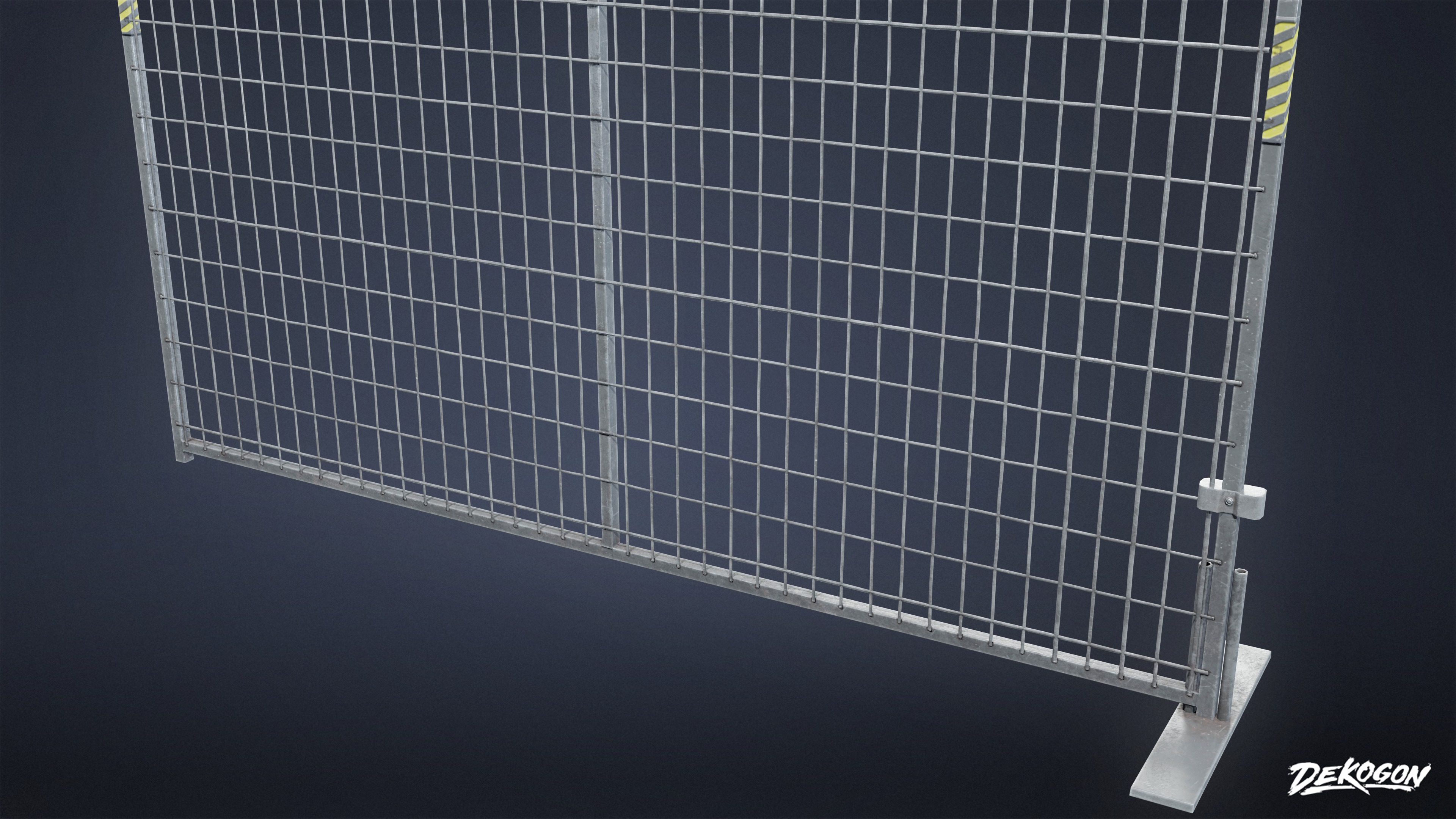 CONSTRUCTION - Metal Temporary Fence 01 - LOW POLY Low-poly 3D model_5