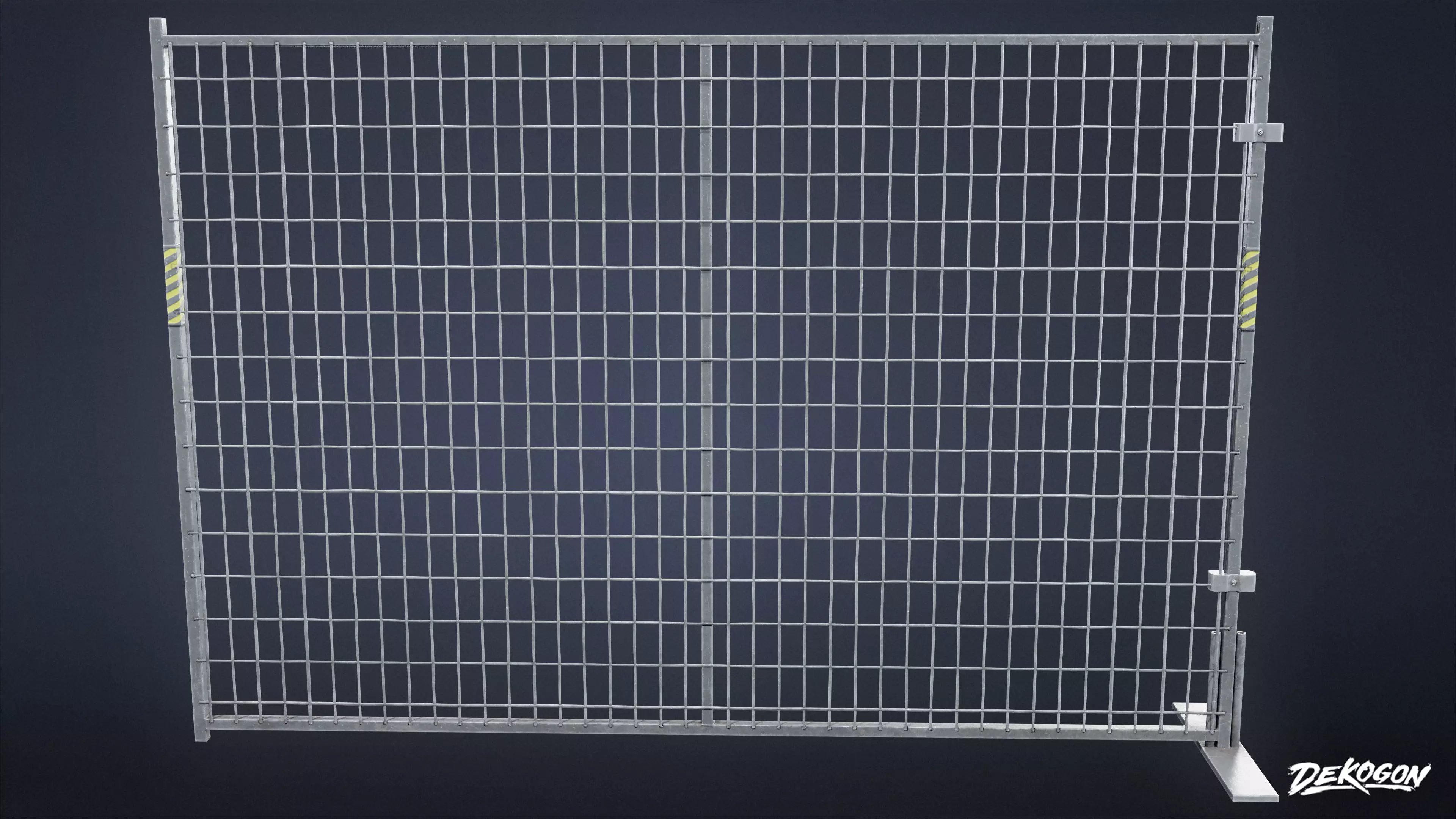 CONSTRUCTION - Metal Temporary Fence 01 - LOW POLY Low-poly 3D model_0