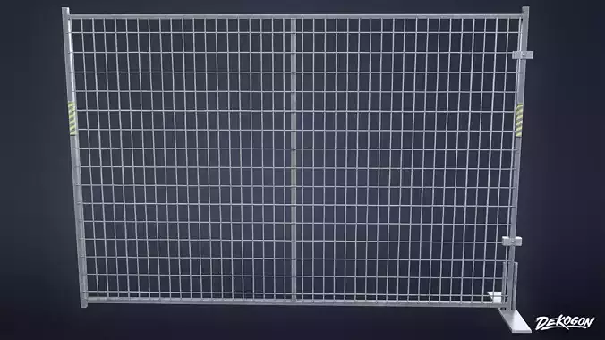CONSTRUCTION - Metal Temporary Fence 01 - LOW POLY Low-poly 3D model