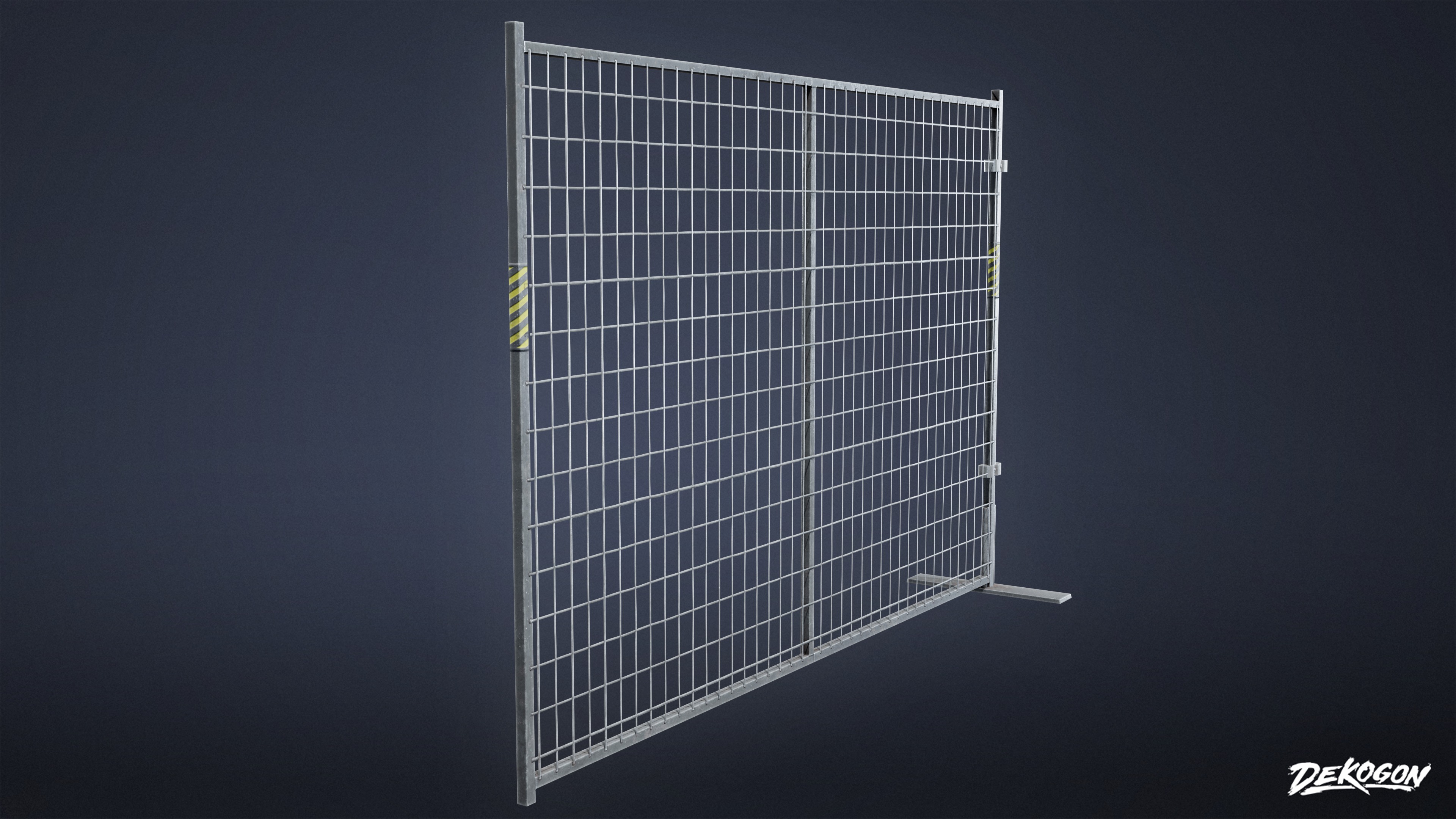 CONSTRUCTION - Metal Temporary Fence 01 - LOW POLY Low-poly 3D model_2
