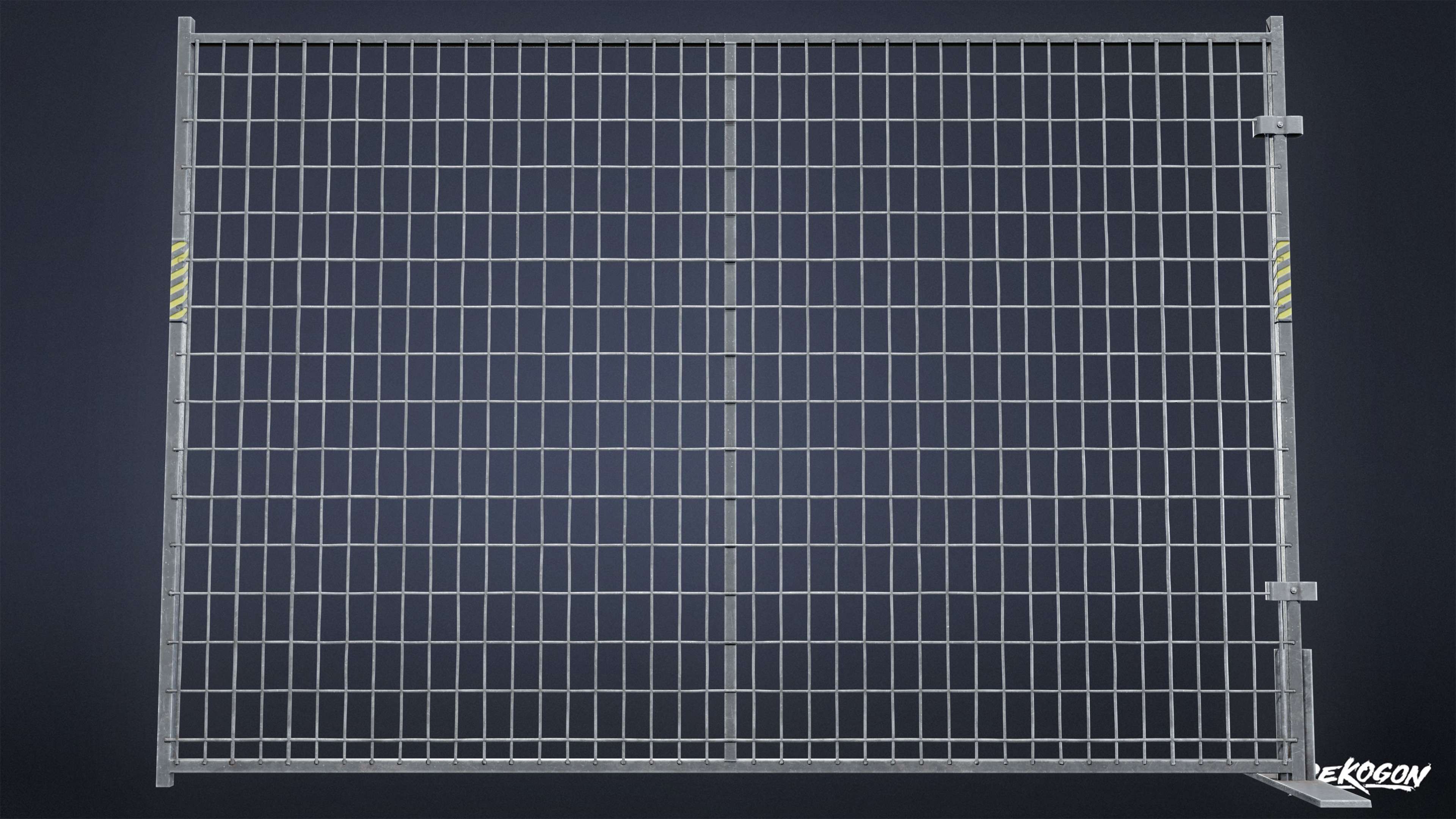 CONSTRUCTION - Metal Temporary Fence 01 - LOW POLY Low-poly 3D model_4