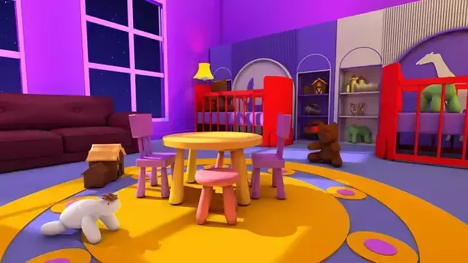 Cartoon kids room house 3DModel  Render