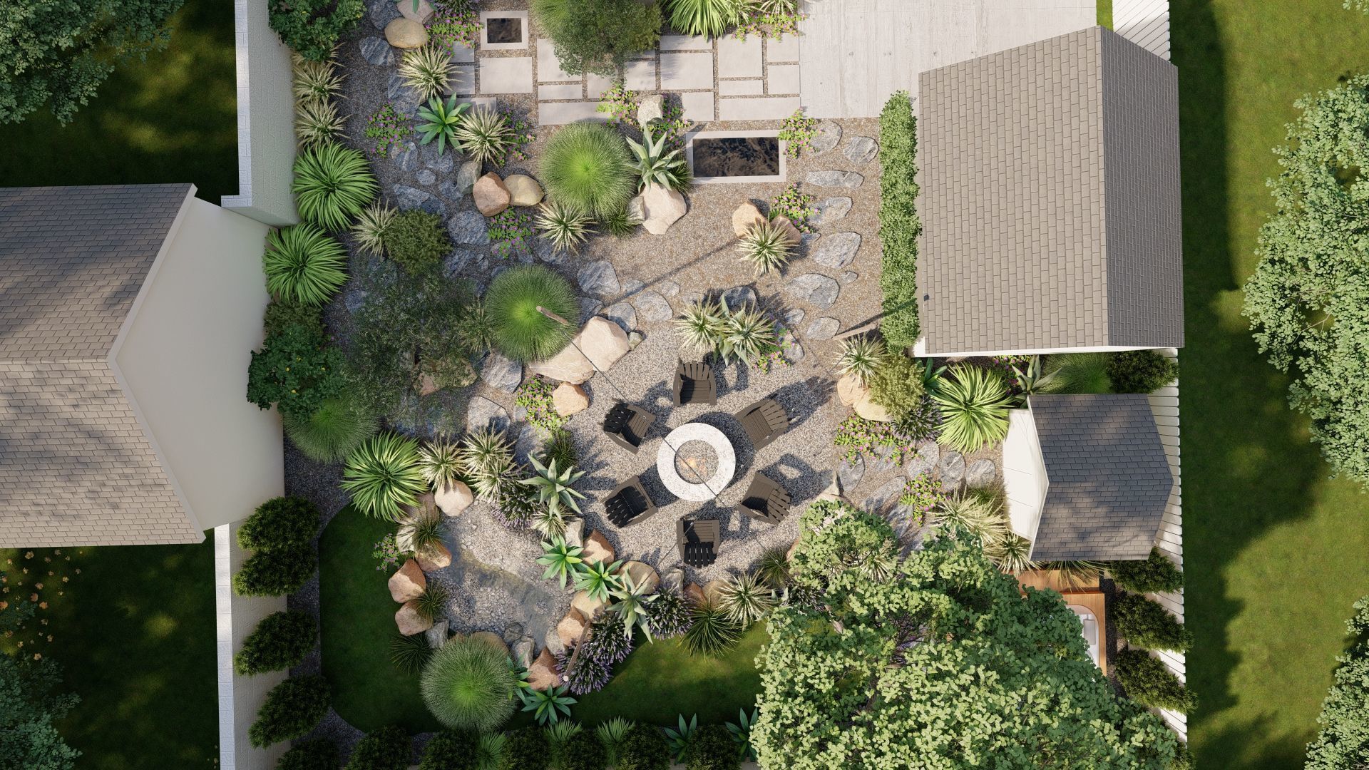 3D Exterior Scene 3D model design garden and landscape 3D model_6