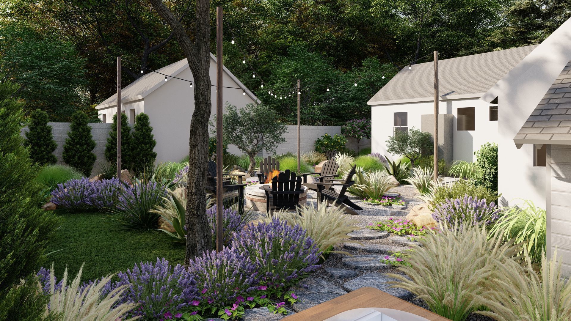 3D Exterior Scene 3D model design garden and landscape 3D model_11