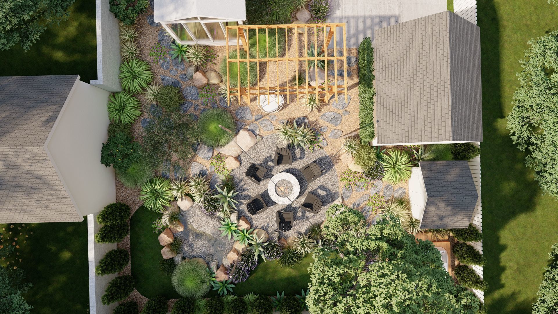 3D Exterior Scene 3D model design garden and landscape 3D model_12