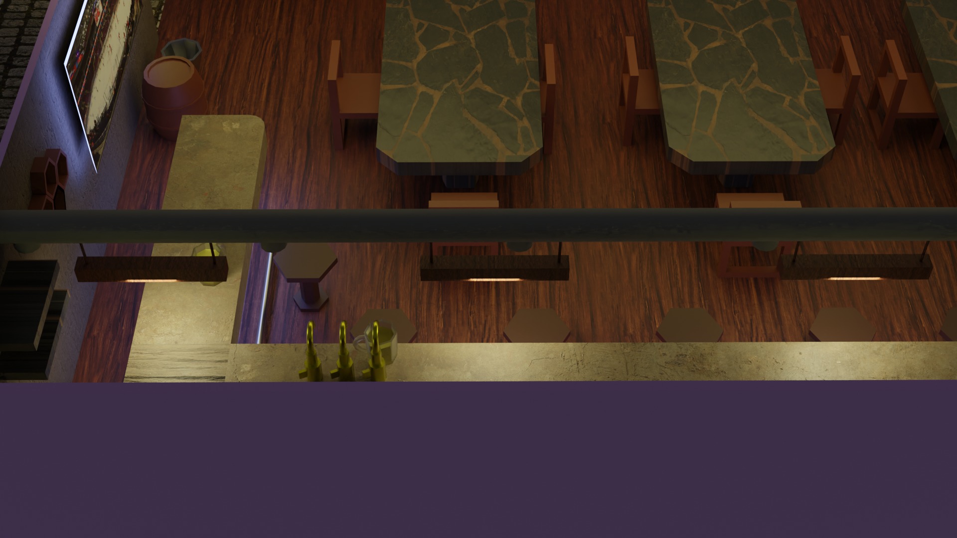 Bar  Pub 2  Low-poly 3D model_7