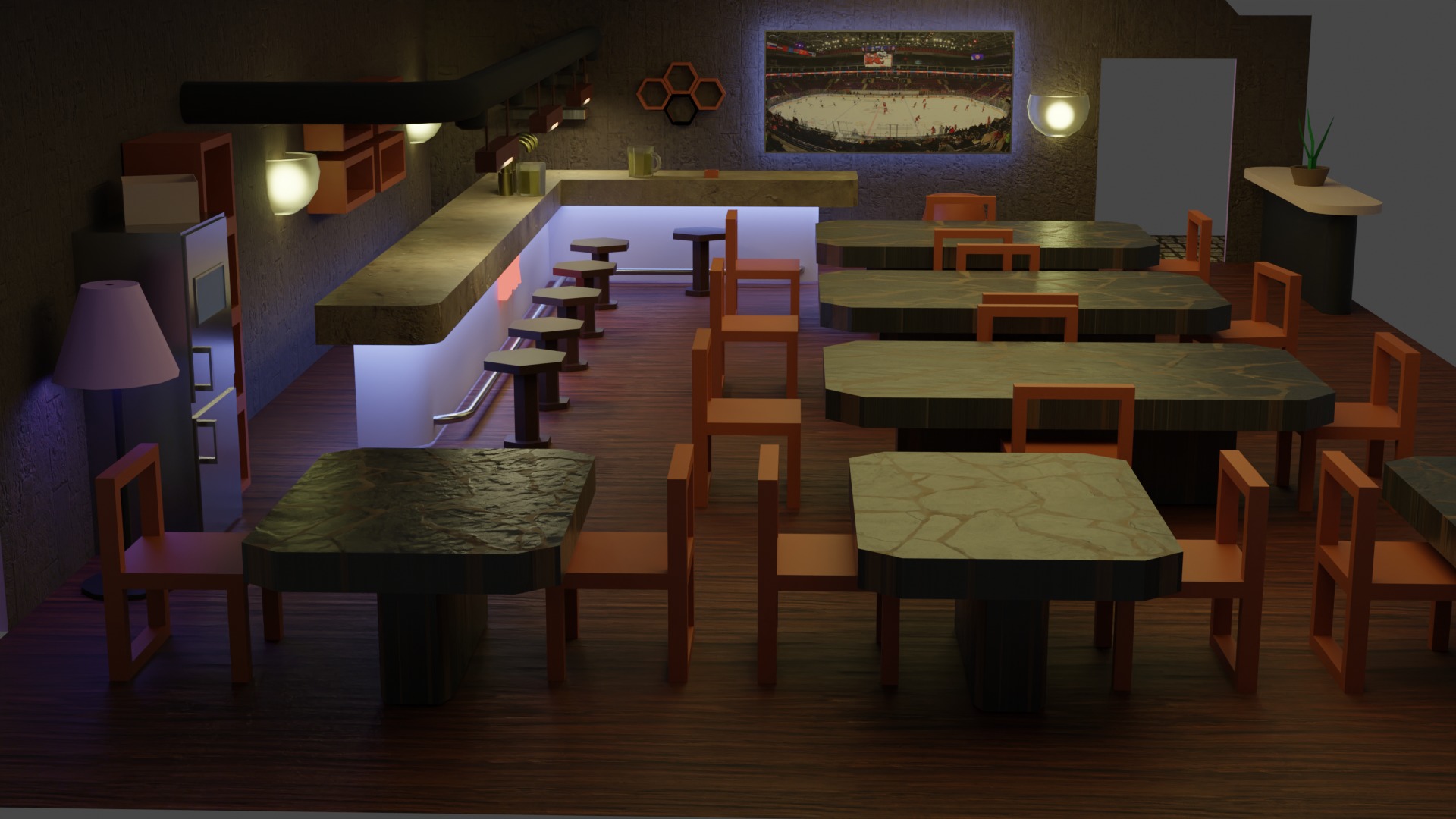 Bar  Pub 2  Low-poly 3D model_1