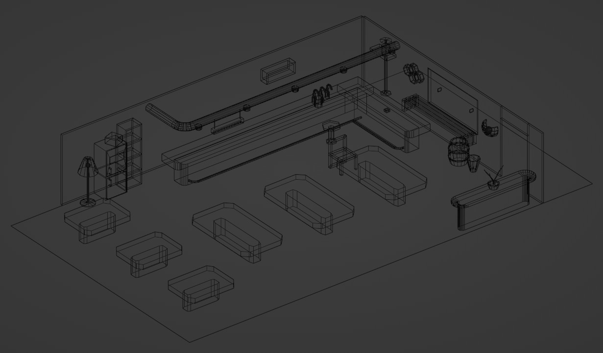 Bar  Pub 2  Low-poly 3D model_9