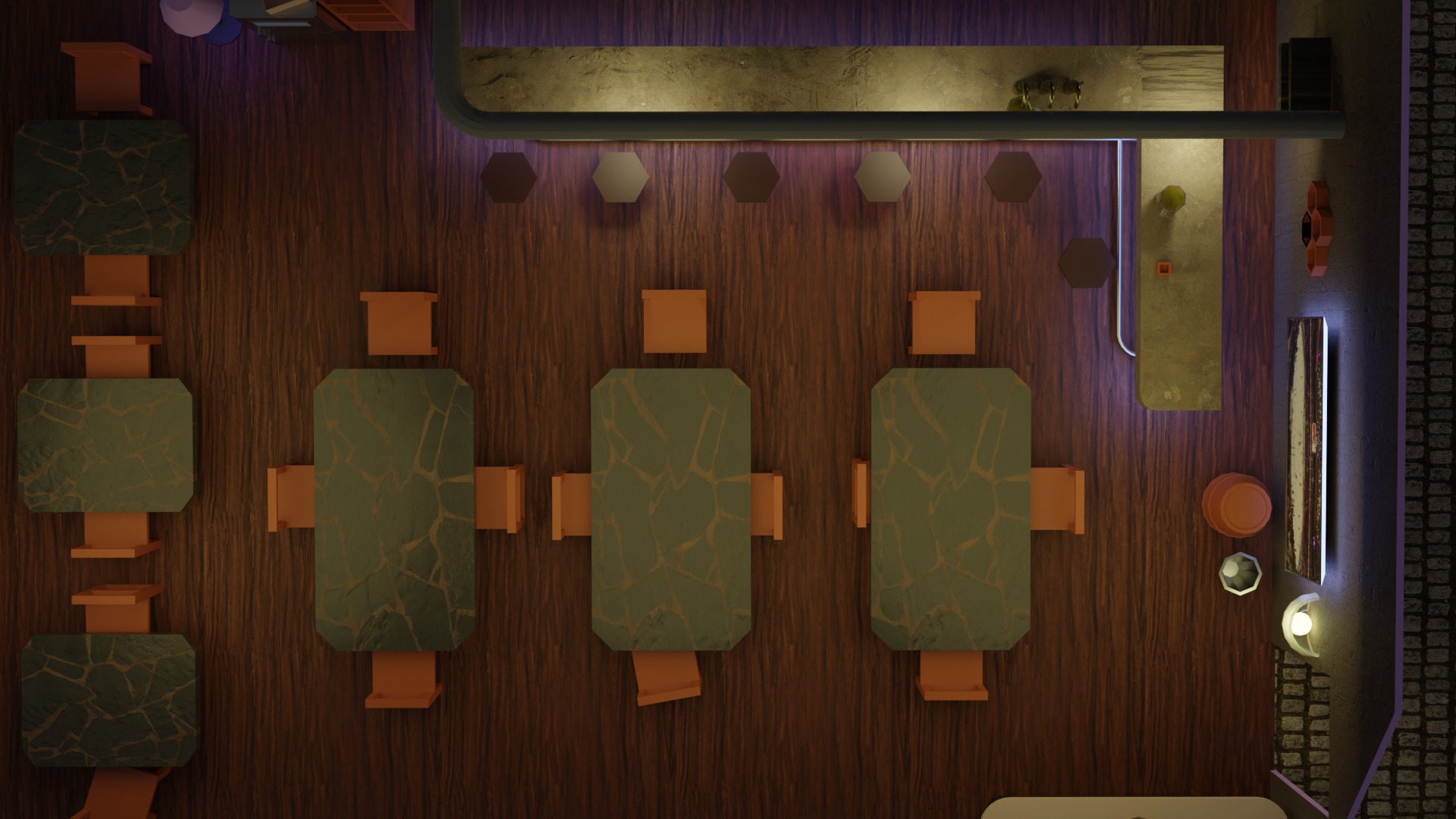 Bar  Pub 2  Low-poly 3D model_5