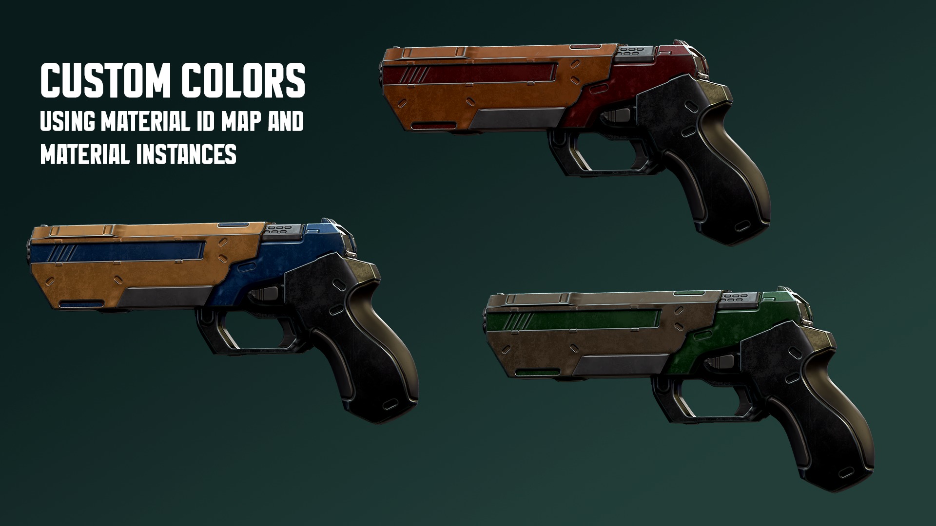 Sci-fi Pistol Low-poly 3D model_1
