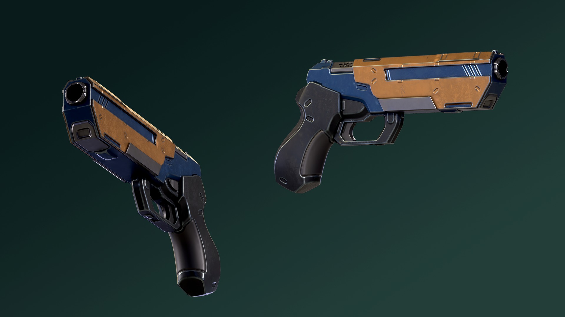 Sci-fi Pistol Low-poly 3D model_2