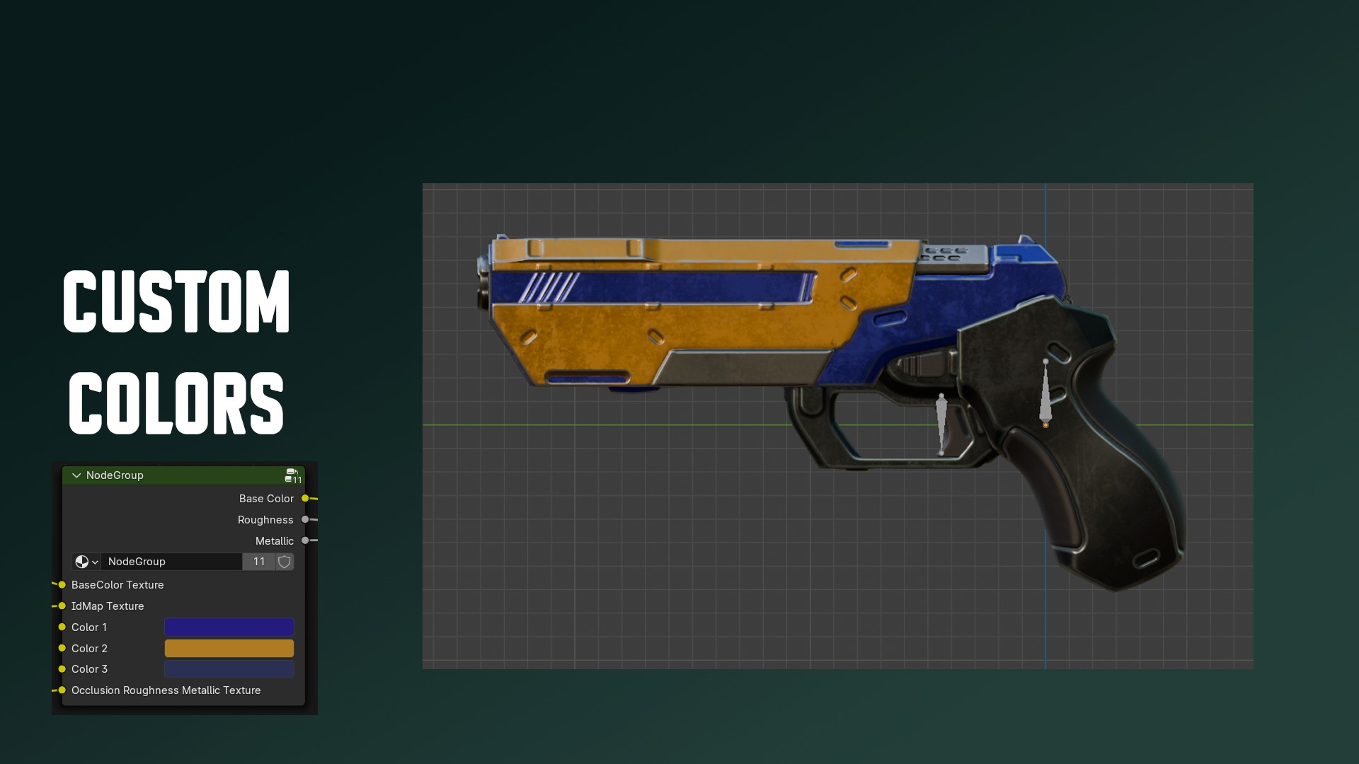 Sci-fi Pistol Low-poly 3D model_5