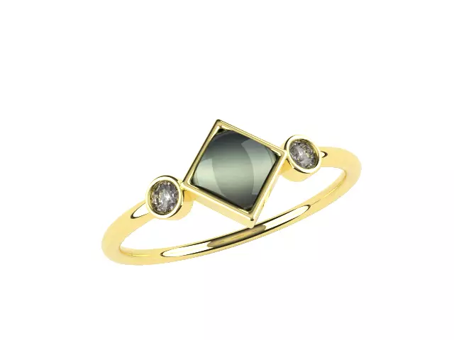 Ring Keepsake breast milk square diamond 3D print model_0