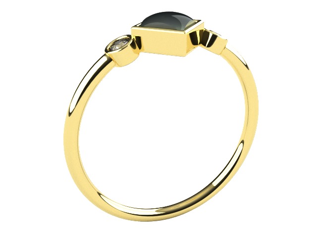 Ring Keepsake breast milk square diamond 3D print model_2