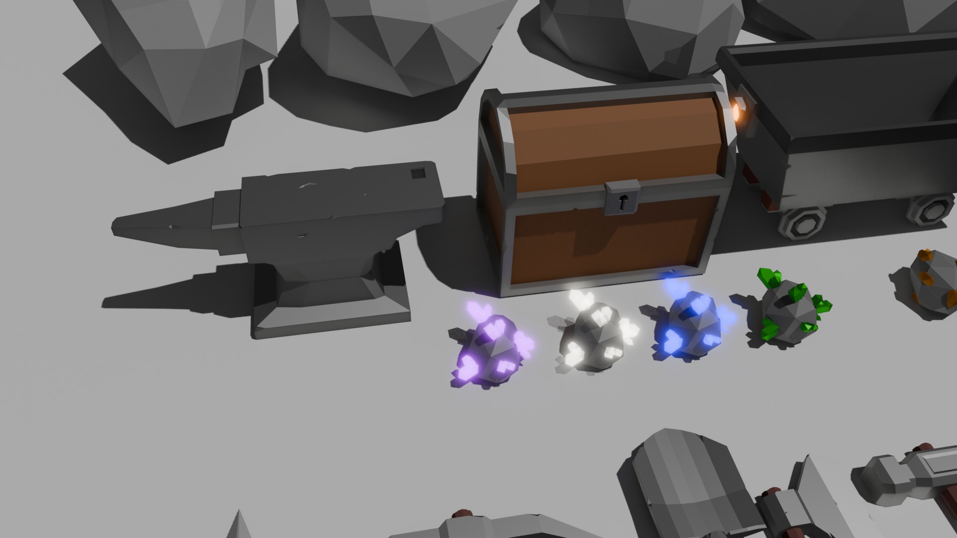 Low-Poly Medieval Mining Assets Low-poly 3D model_1