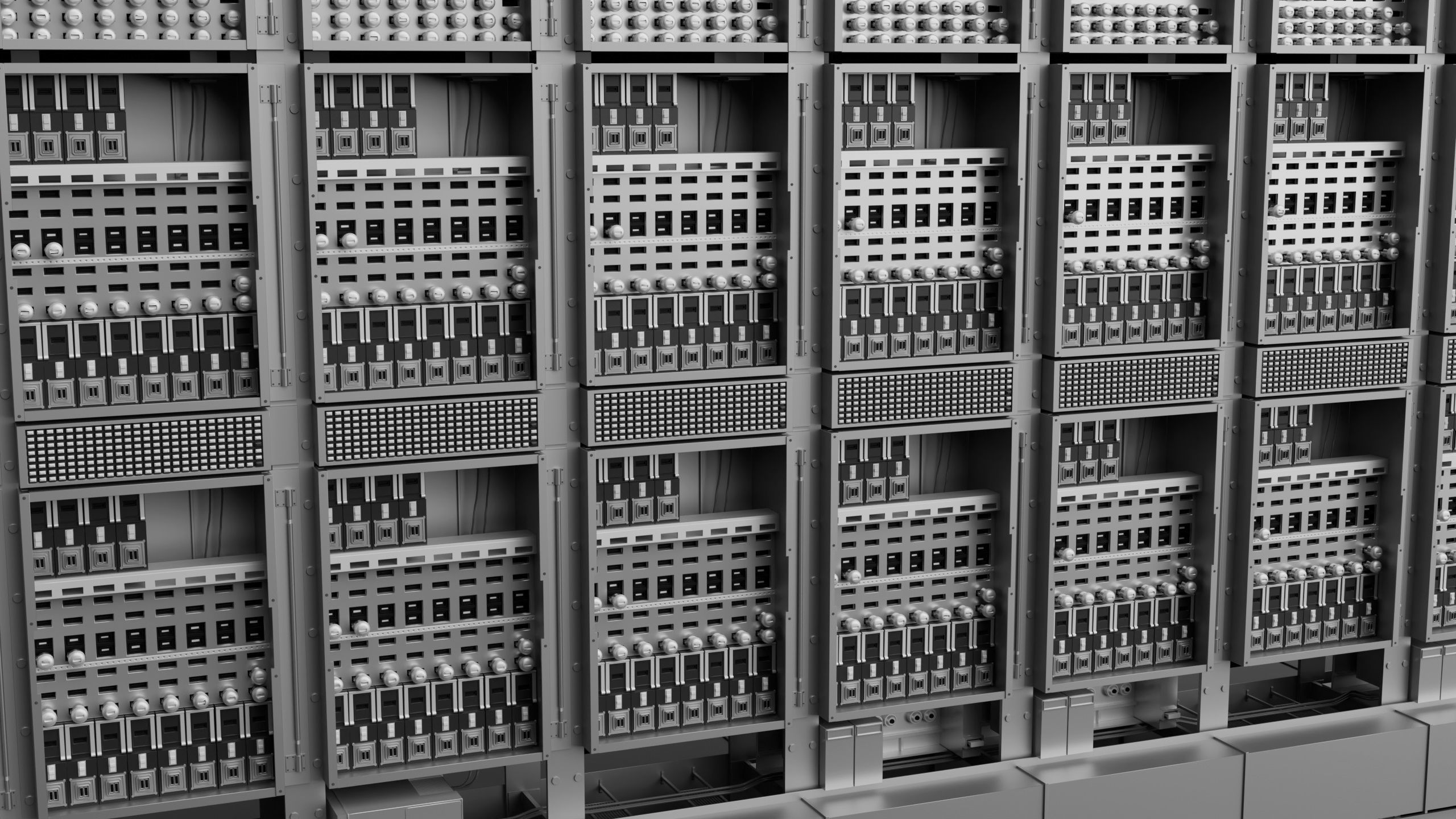 Retro Sci-Fi Computers Terminal Control Panel KIT 10 models 3D model_2