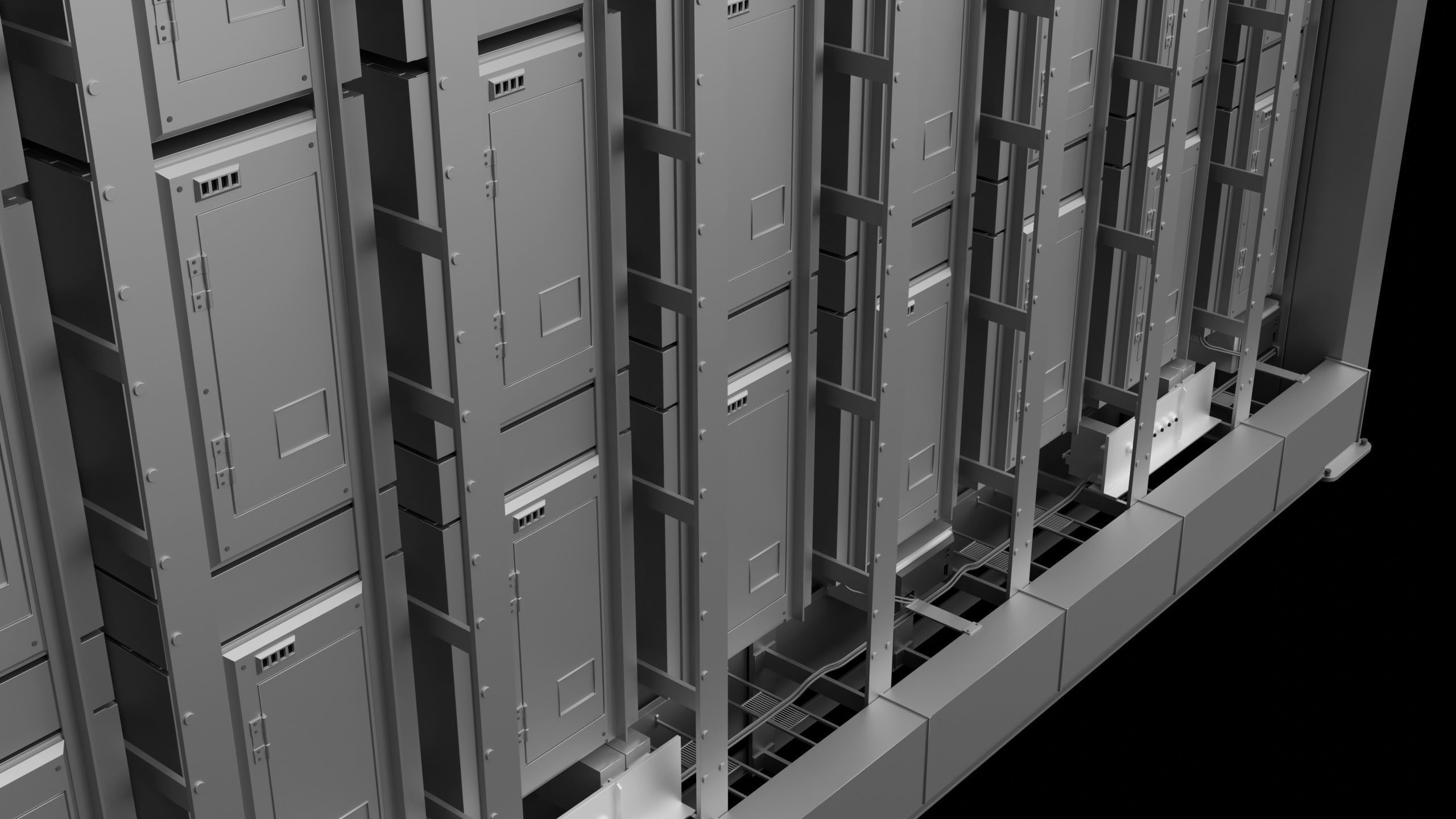 Retro Sci-Fi Computers Terminal Control Panel KIT 10 models 3D model_3